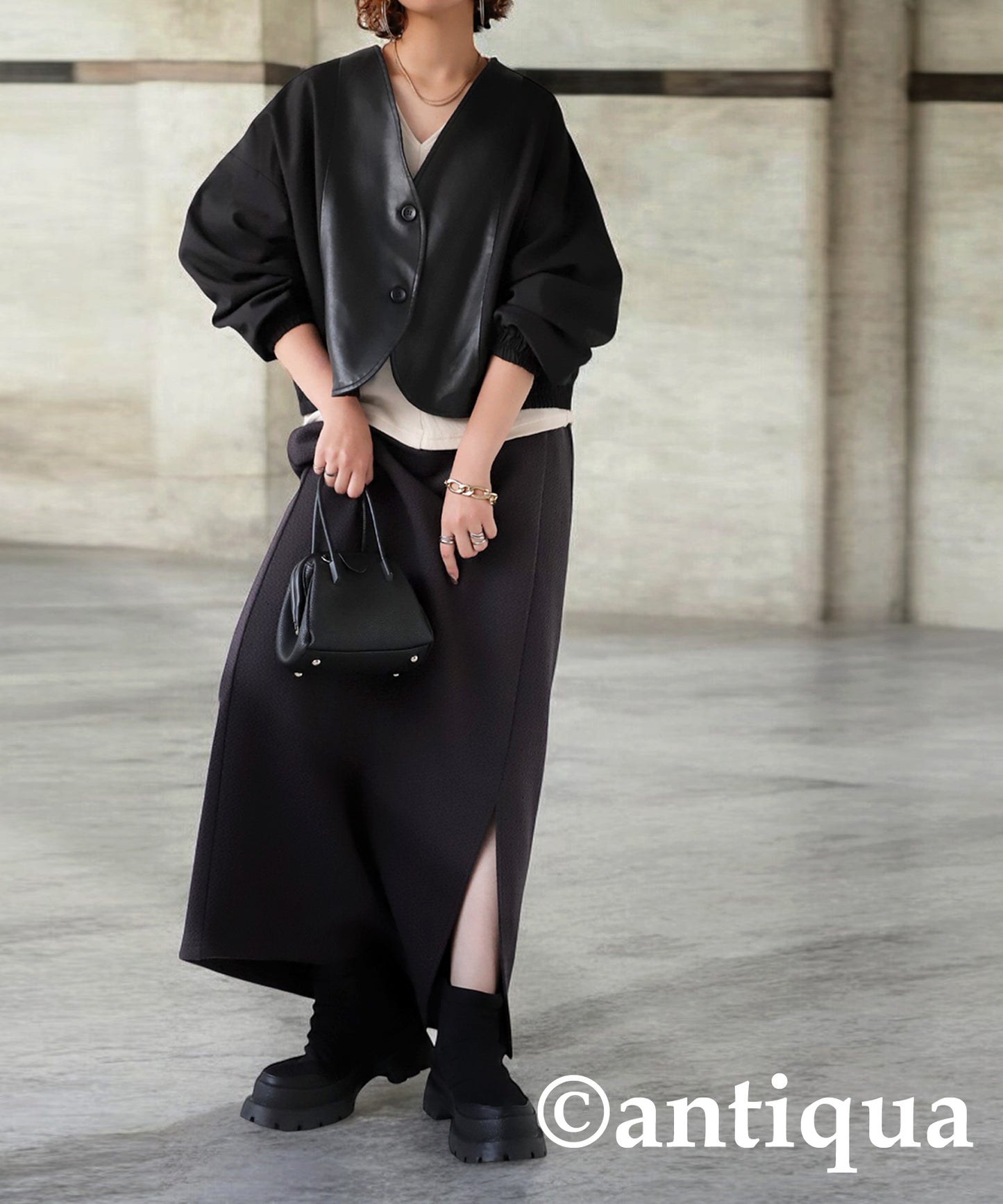 Synthetic Leather Jacket Ladies