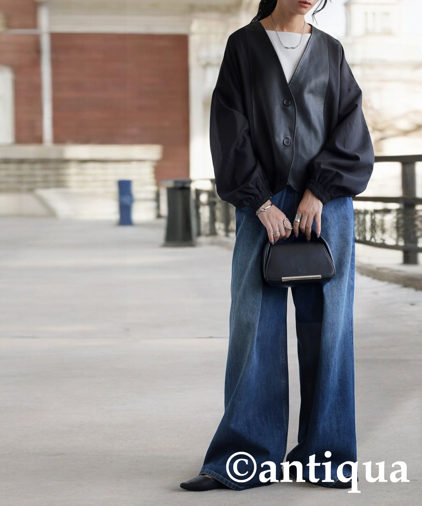 Synthetic Leather Jacket Ladies