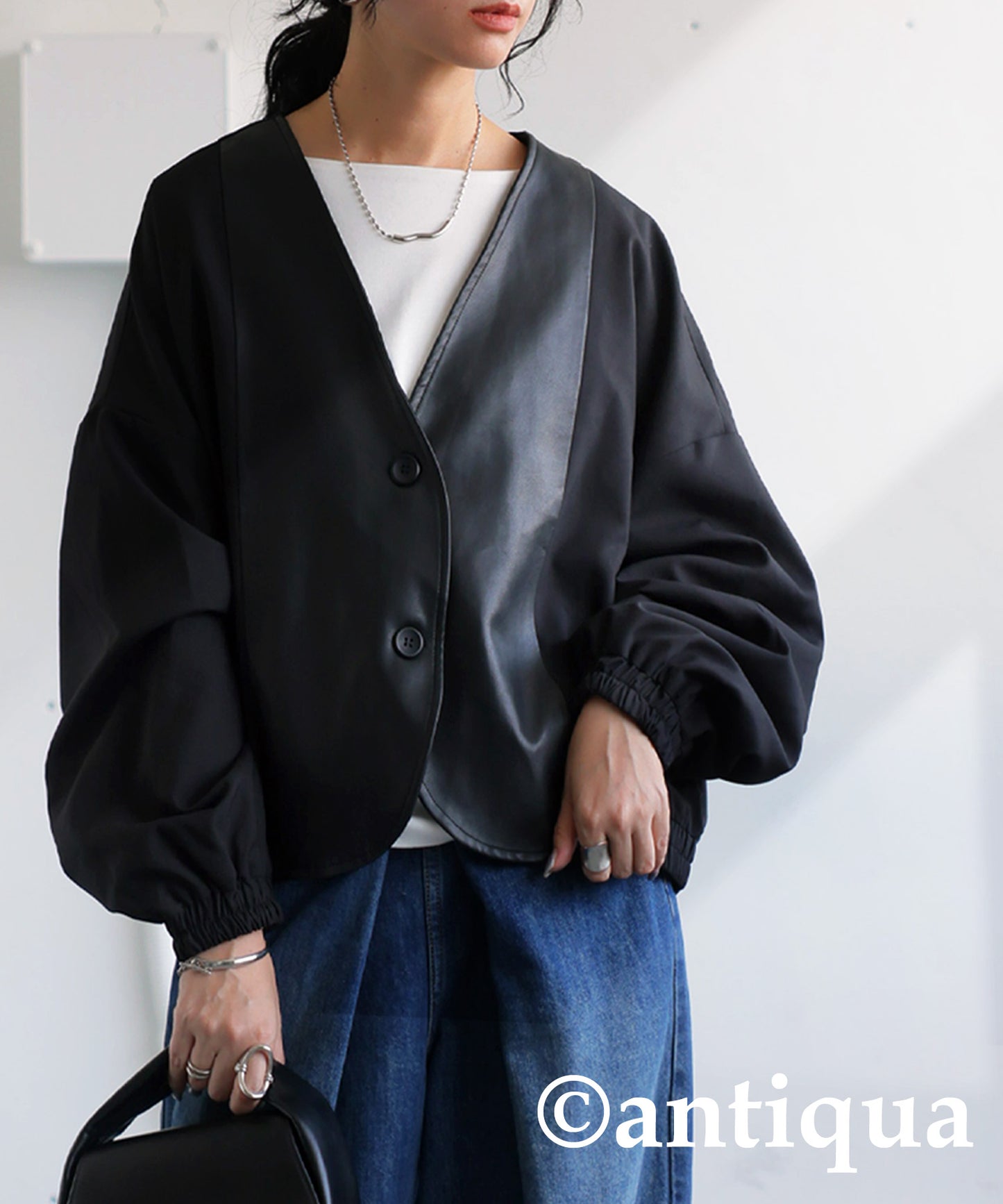 Synthetic Leather Jacket Ladies