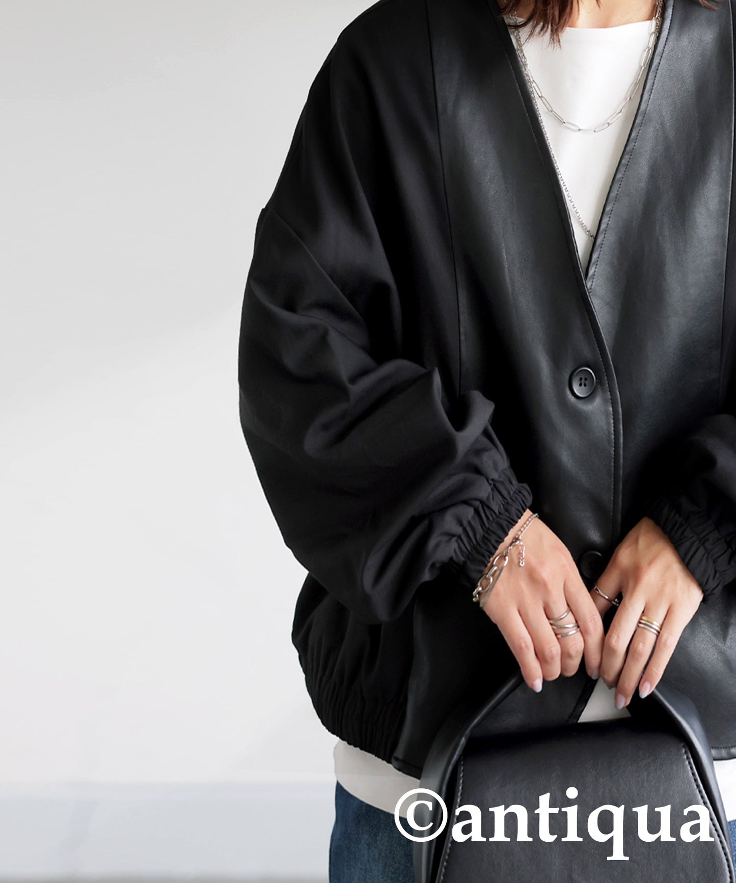 Synthetic Leather Jacket Ladies