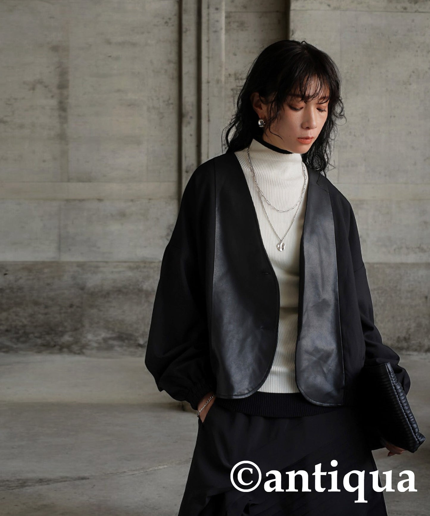 Synthetic Leather Jacket Ladies