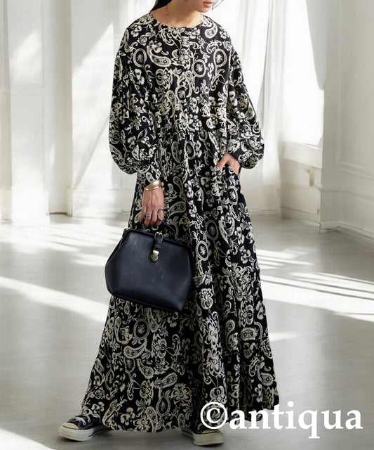 Paisley Floral Pattern Dress Ladies