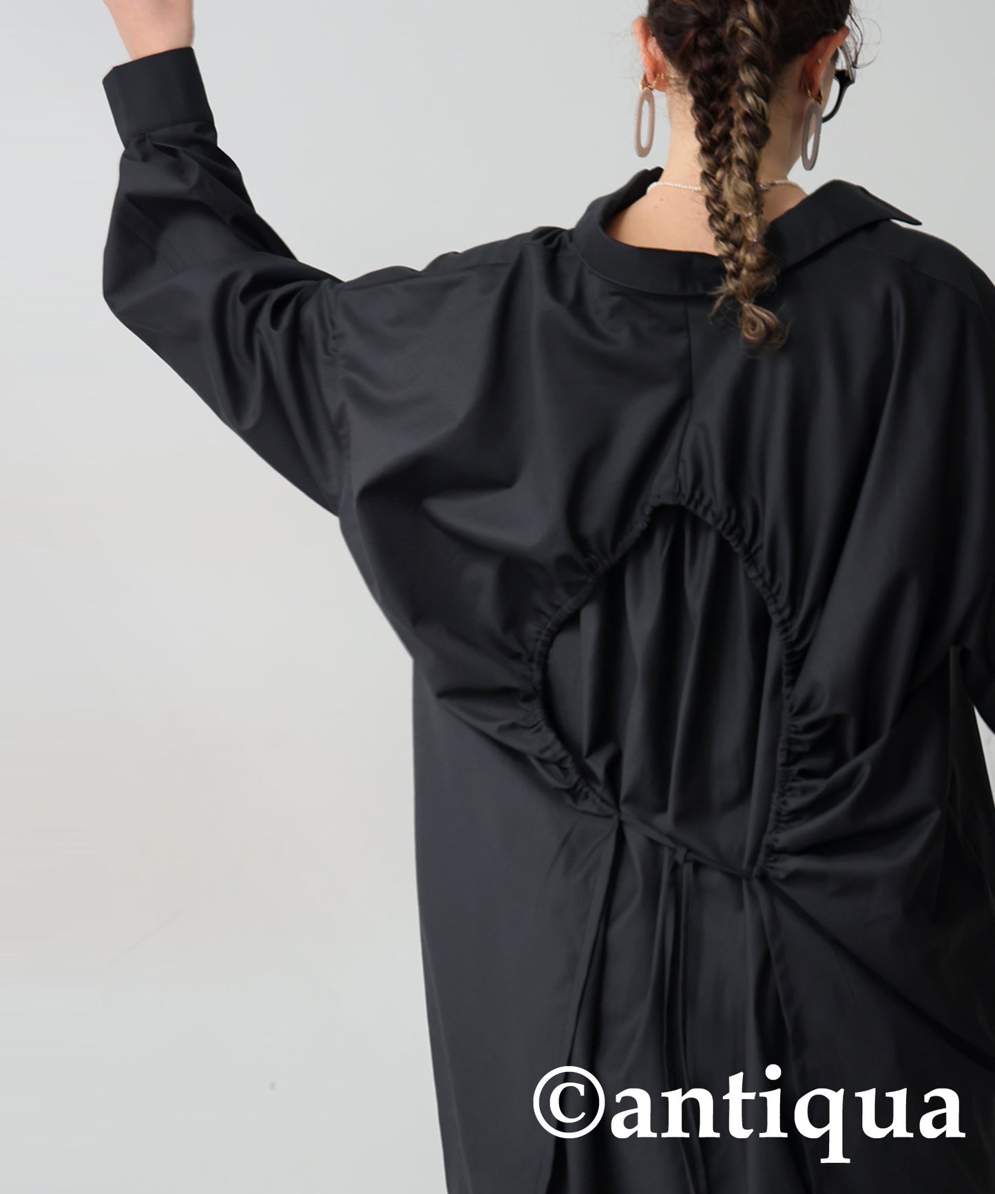 Drawstring Gathered Shirt Ladies