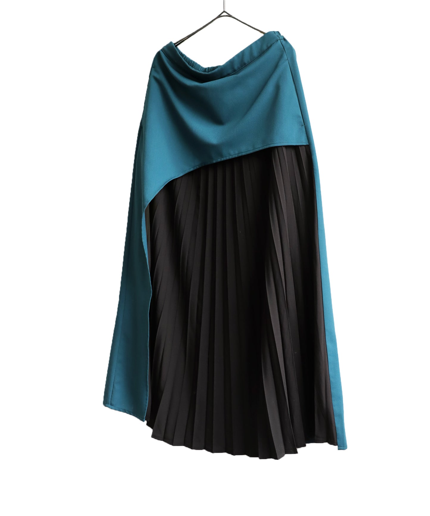 Color Scheme Asymmetrical Pleated Skirt Ladies