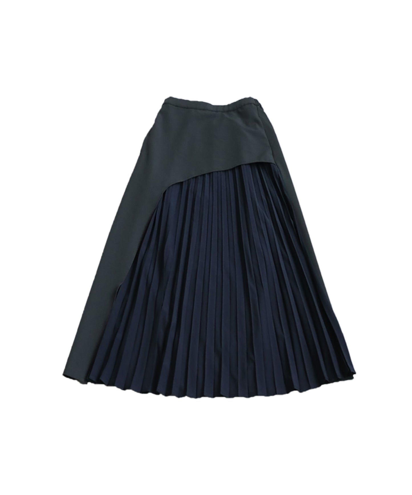 Color Scheme Asymmetrical Pleated Skirt Ladies