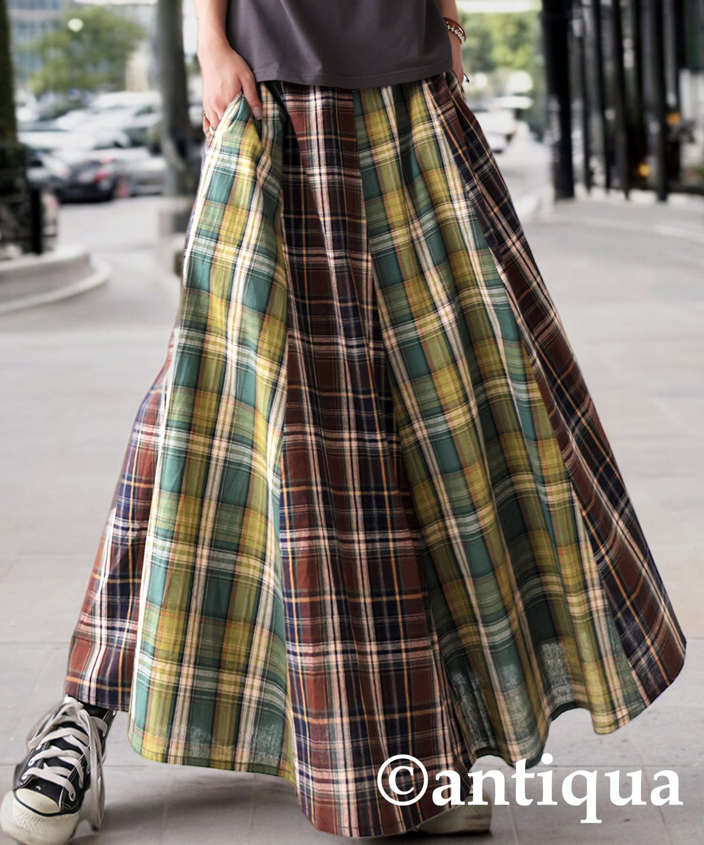 Vintage Plaid Skirt Ladies