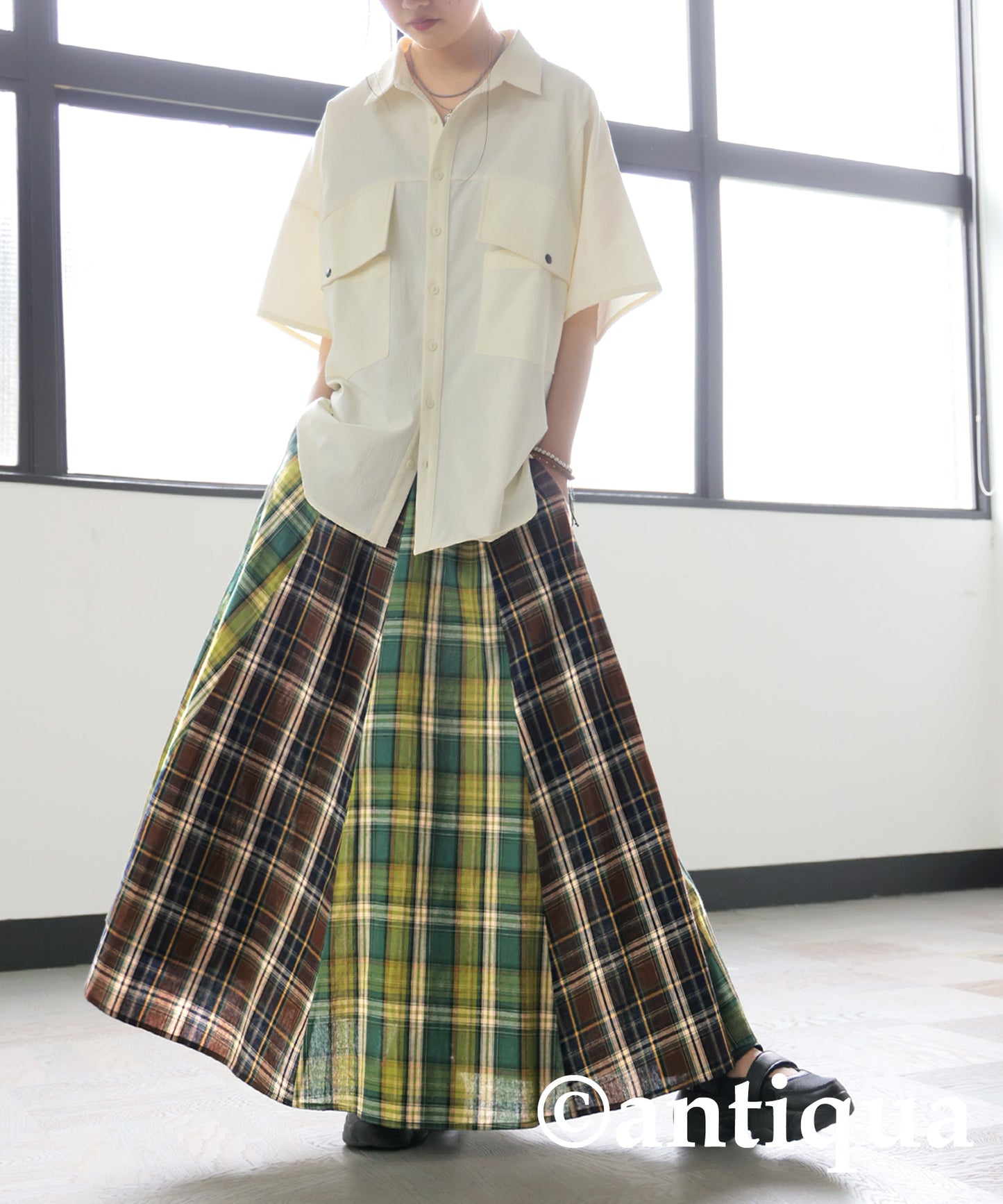 Vintage Plaid Skirt Ladies