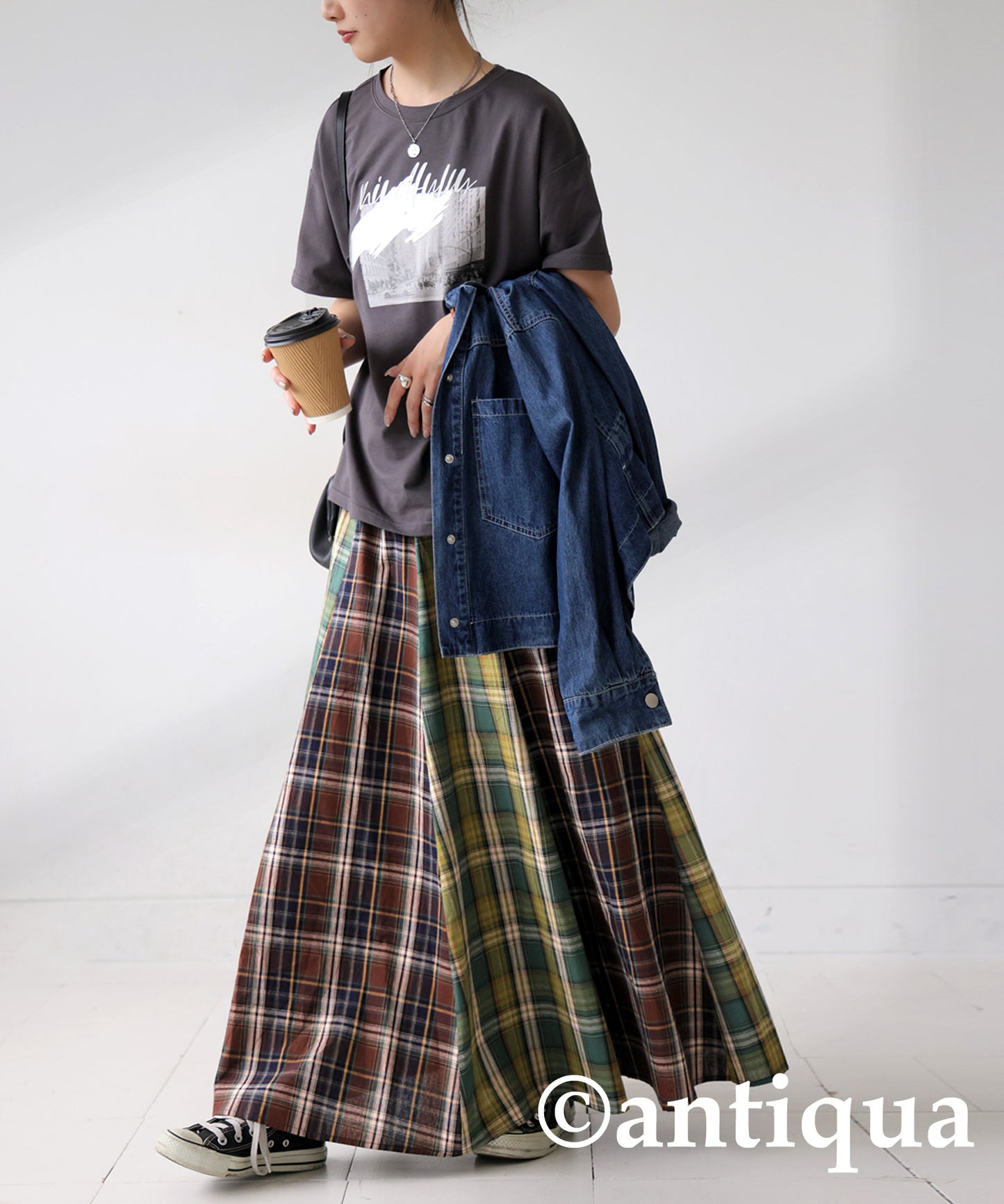 Vintage Plaid Skirt Ladies