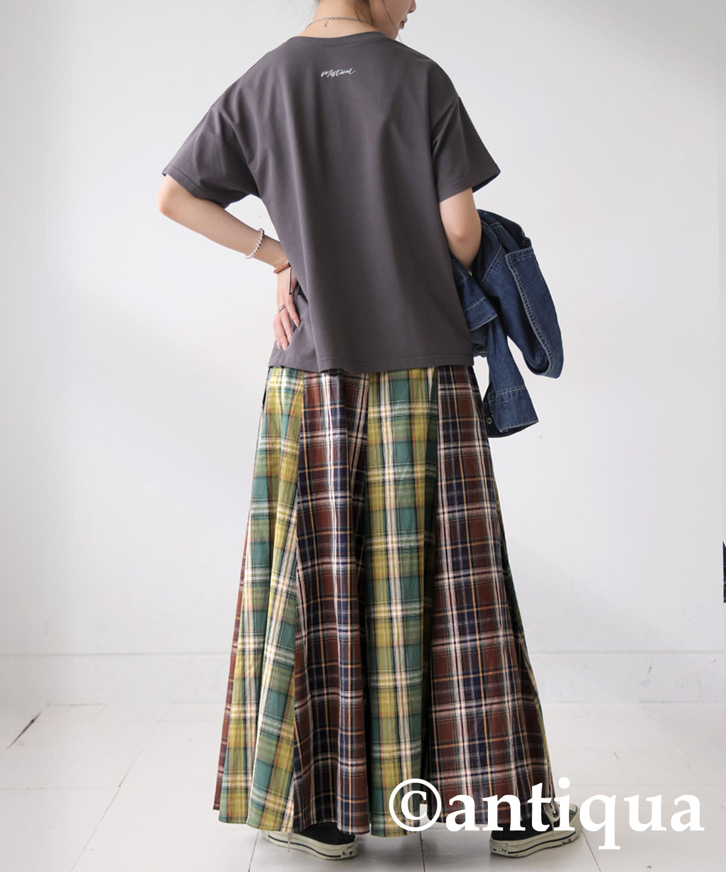 Vintage Plaid Skirt Ladies