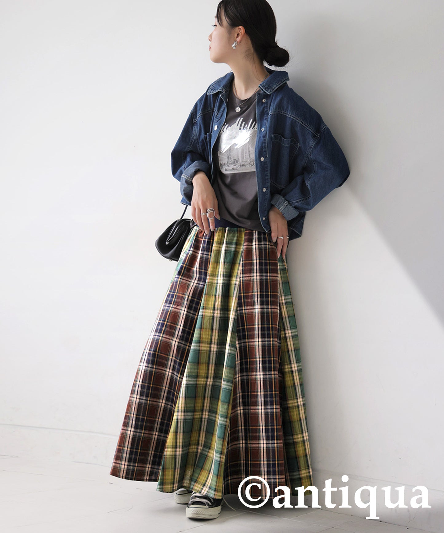 Vintage Plaid Skirt Ladies