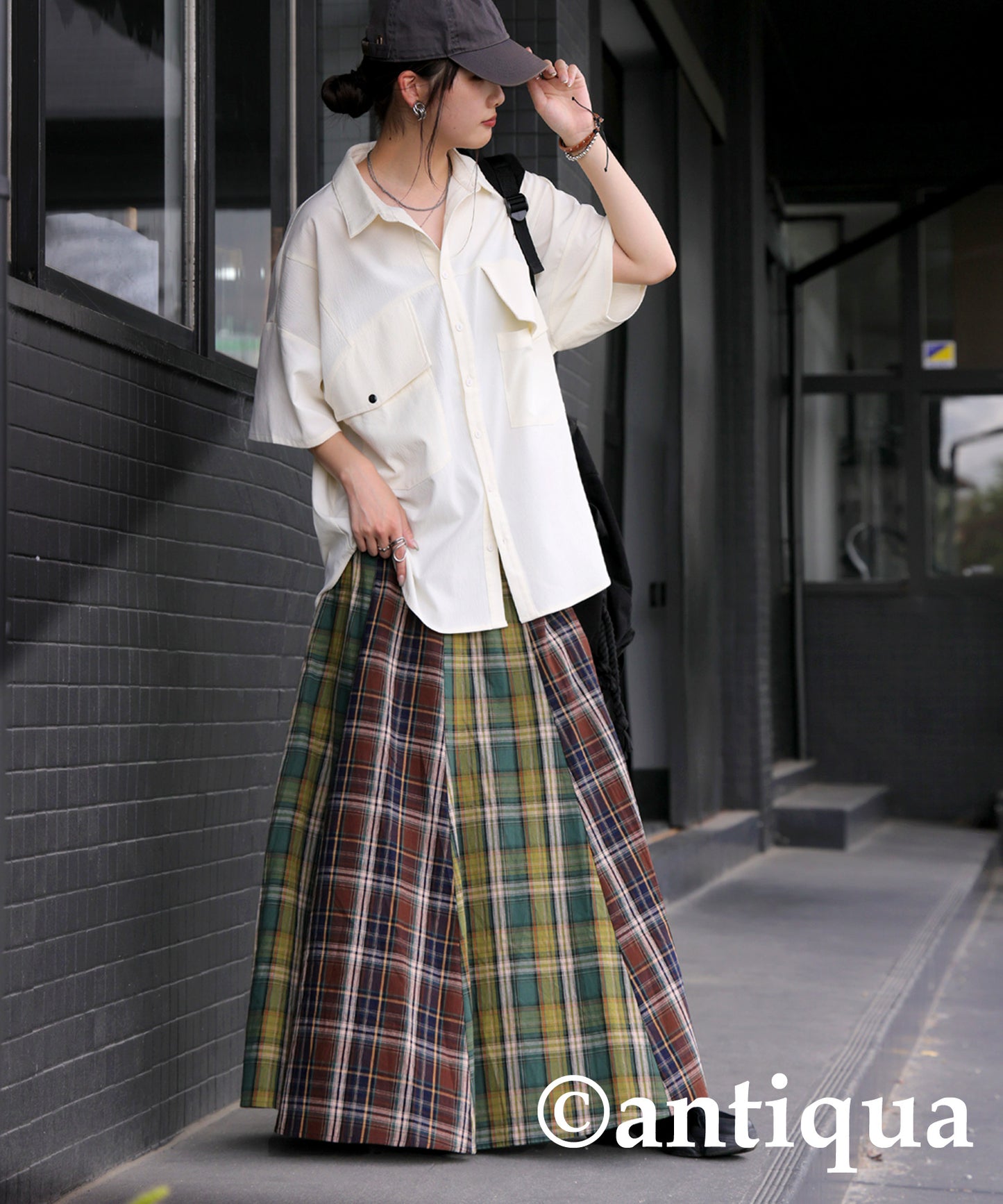 Vintage Plaid Skirt Ladies