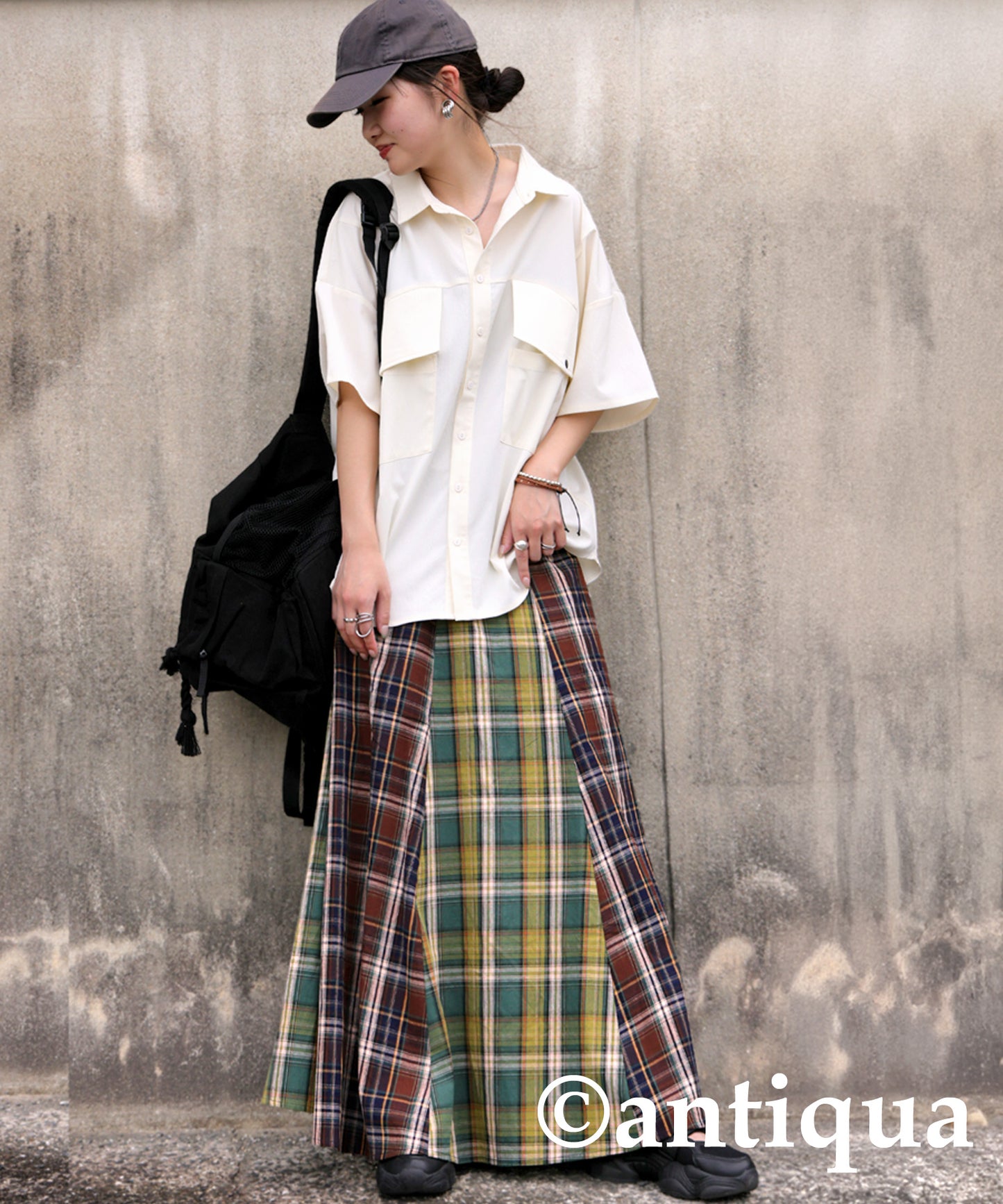 Vintage Plaid Skirt Ladies