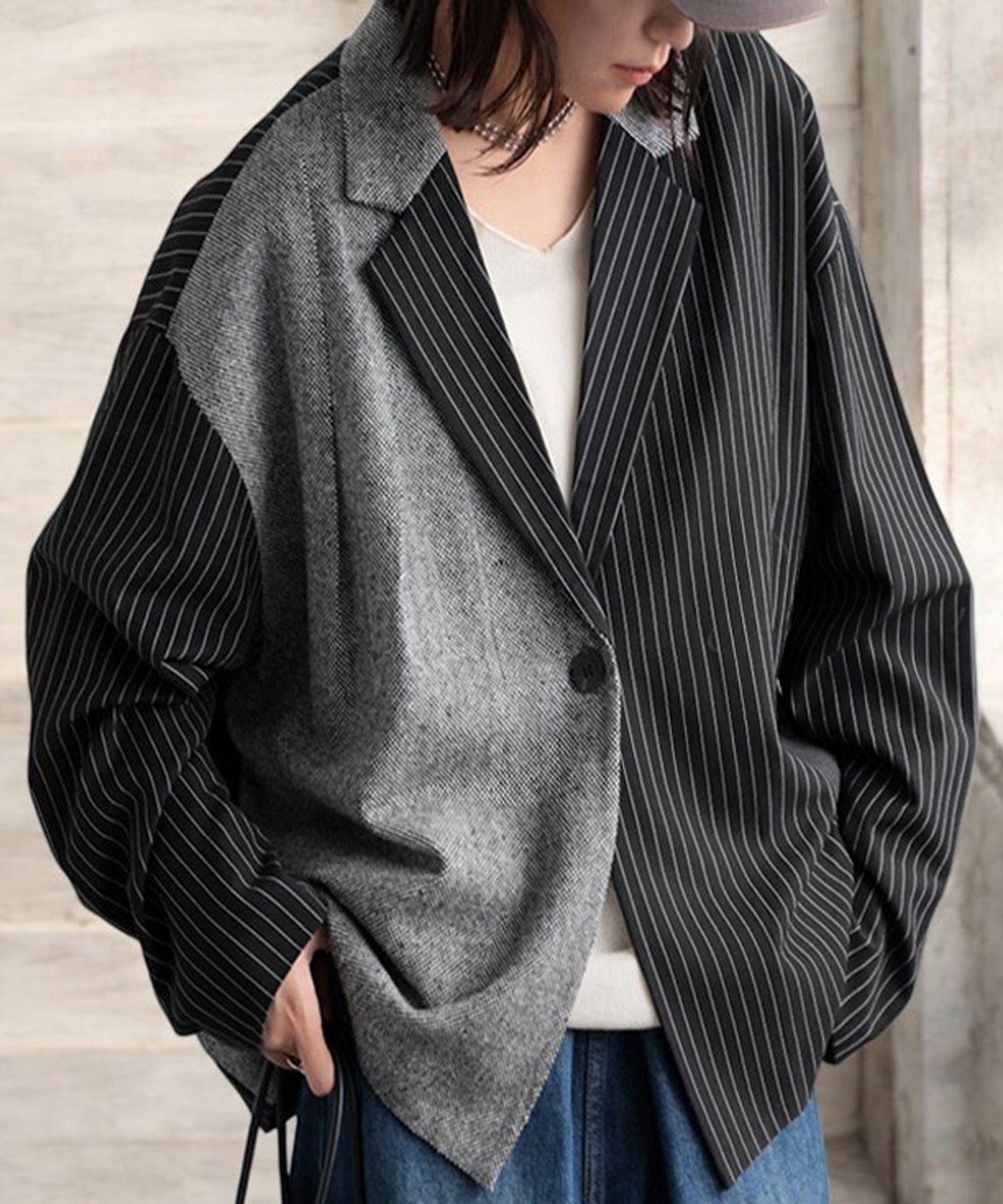 Different Material Docking Jacket Ladies