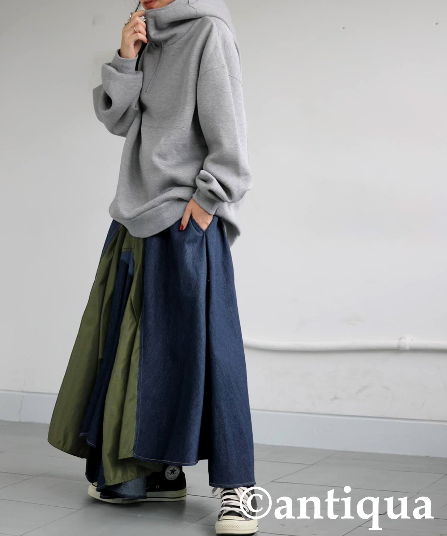 Denim Switching Skirt Ladies