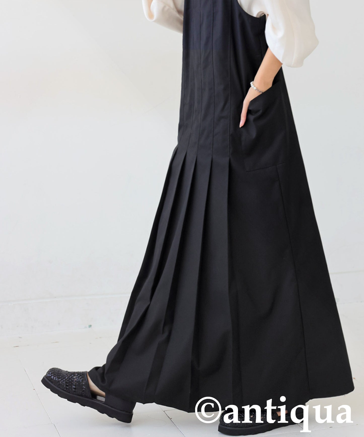 Asymmetric Pleated Overalls Ladies