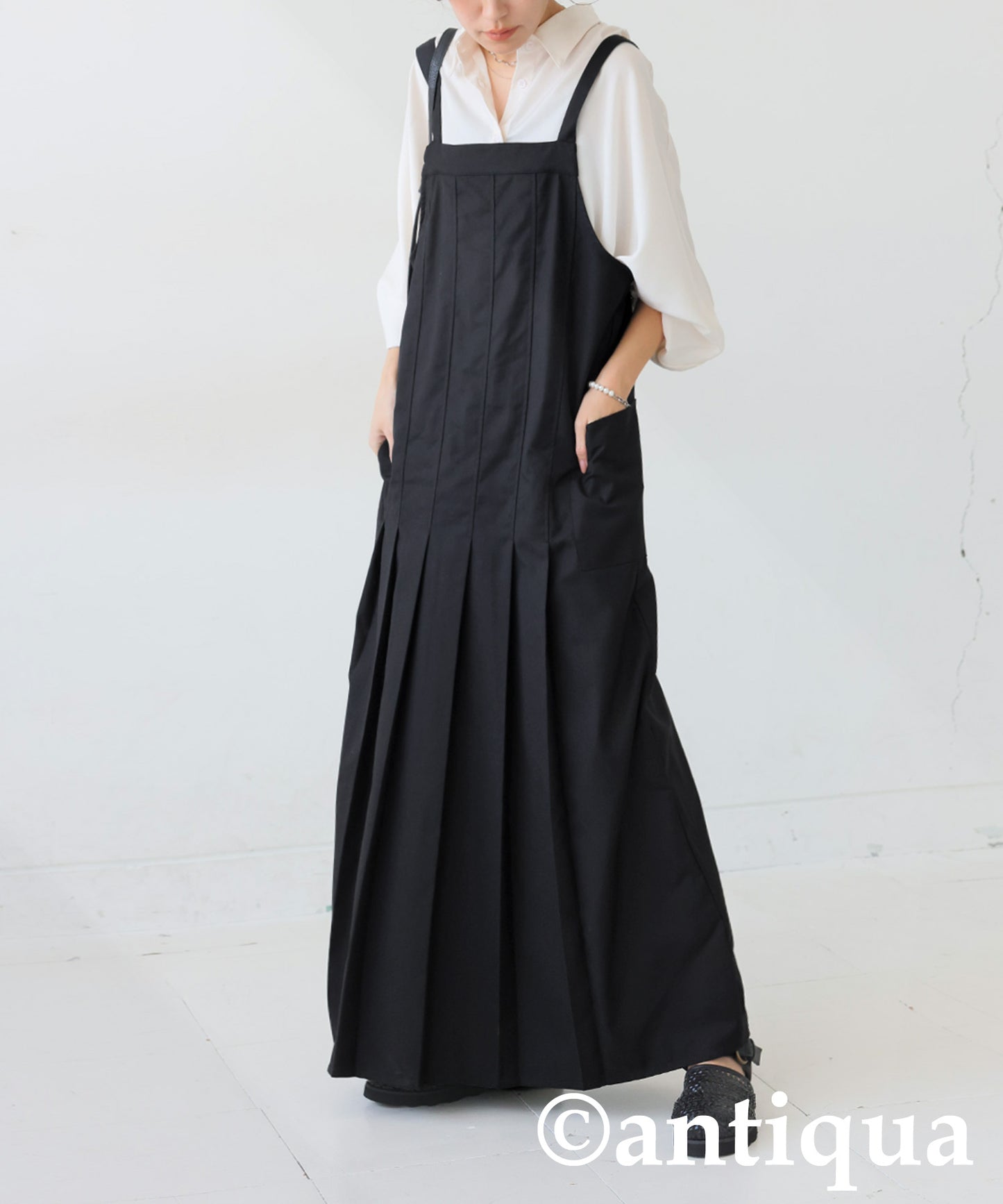 Asymmetric Pleated Overalls Ladies