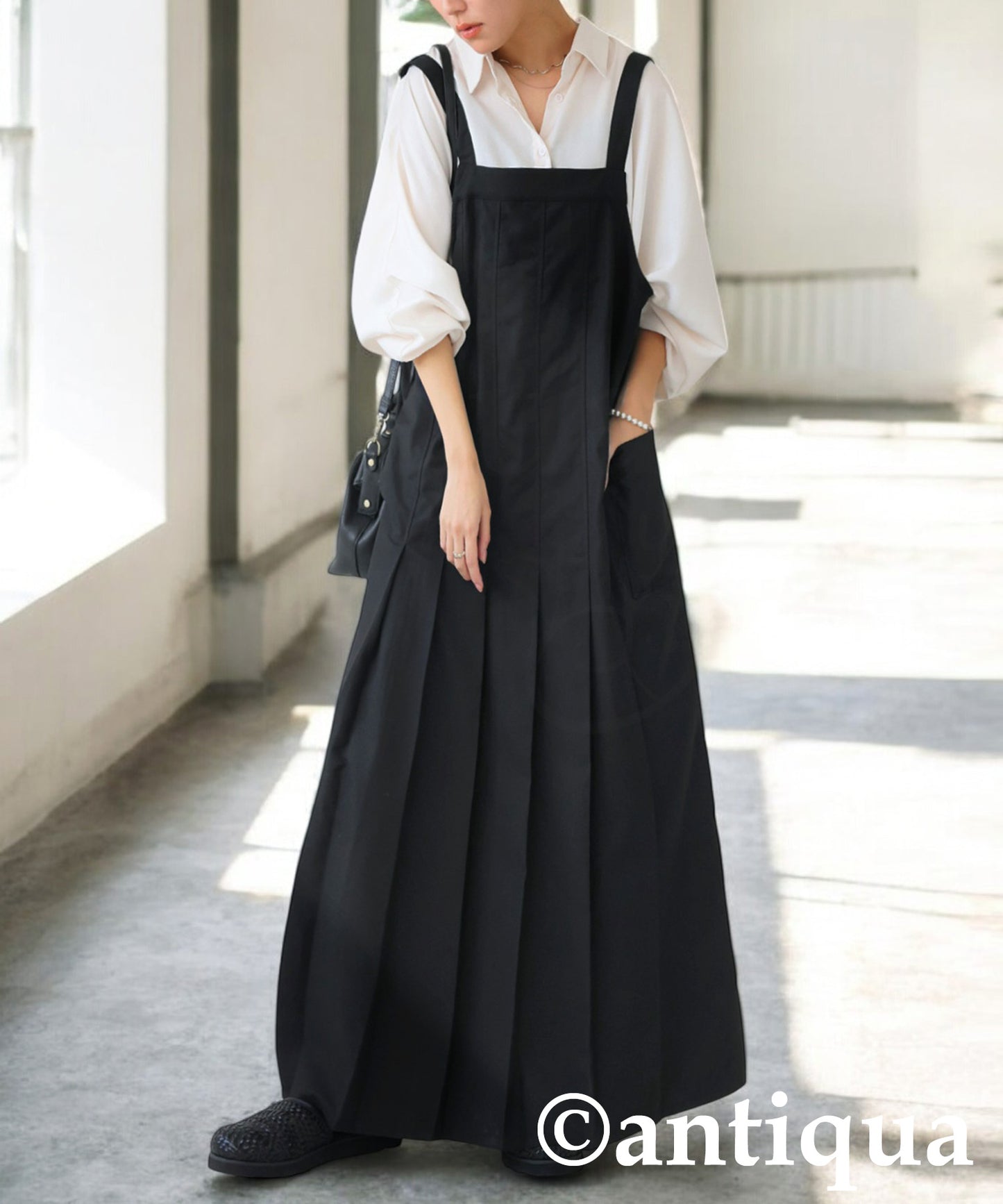 Asymmetric Pleated Overalls Ladies
