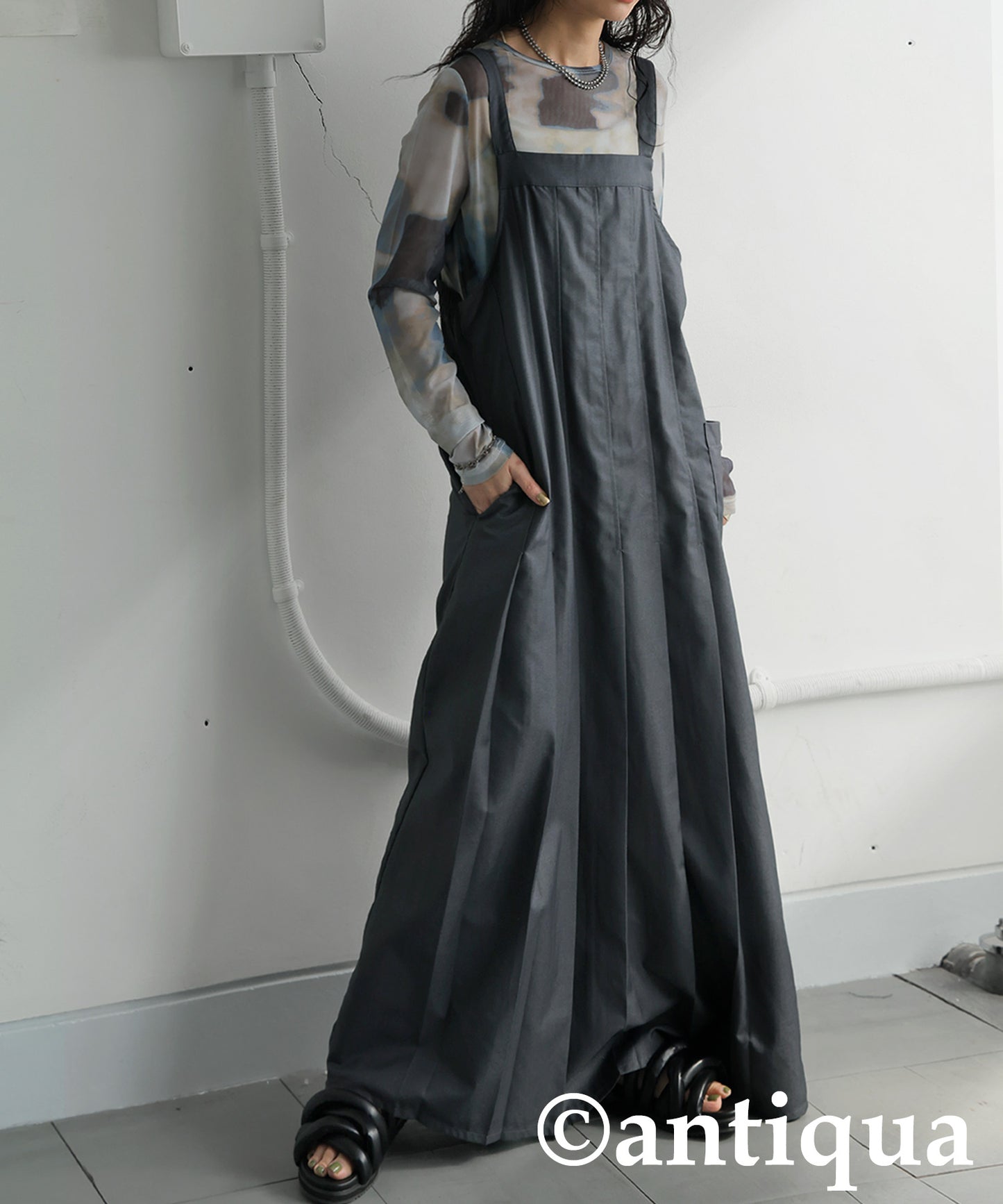 Asymmetric Pleated Overalls Ladies