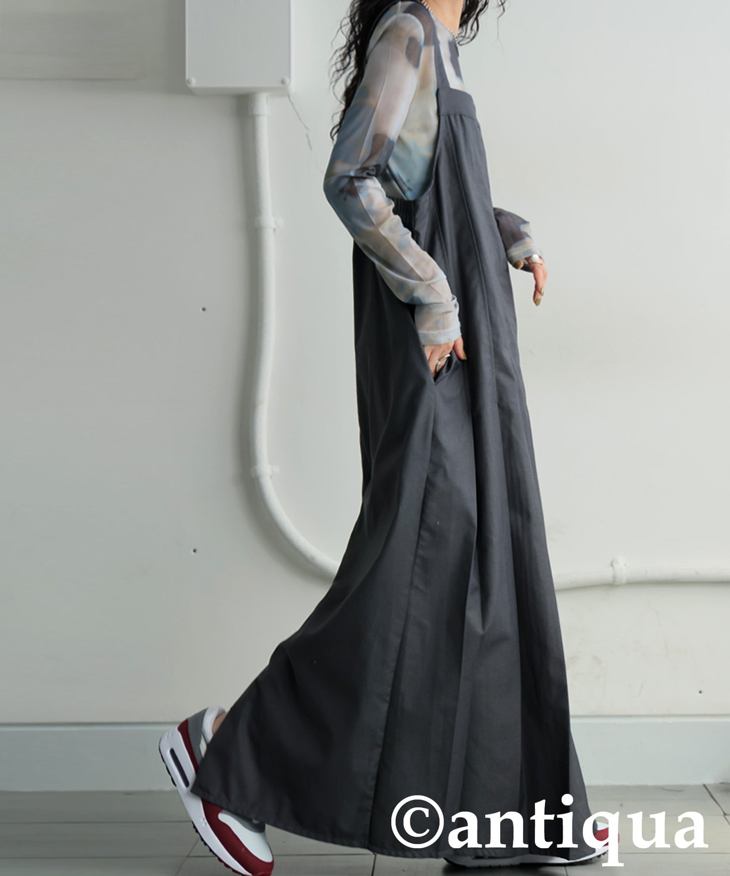 Asymmetric Pleated Overalls Ladies