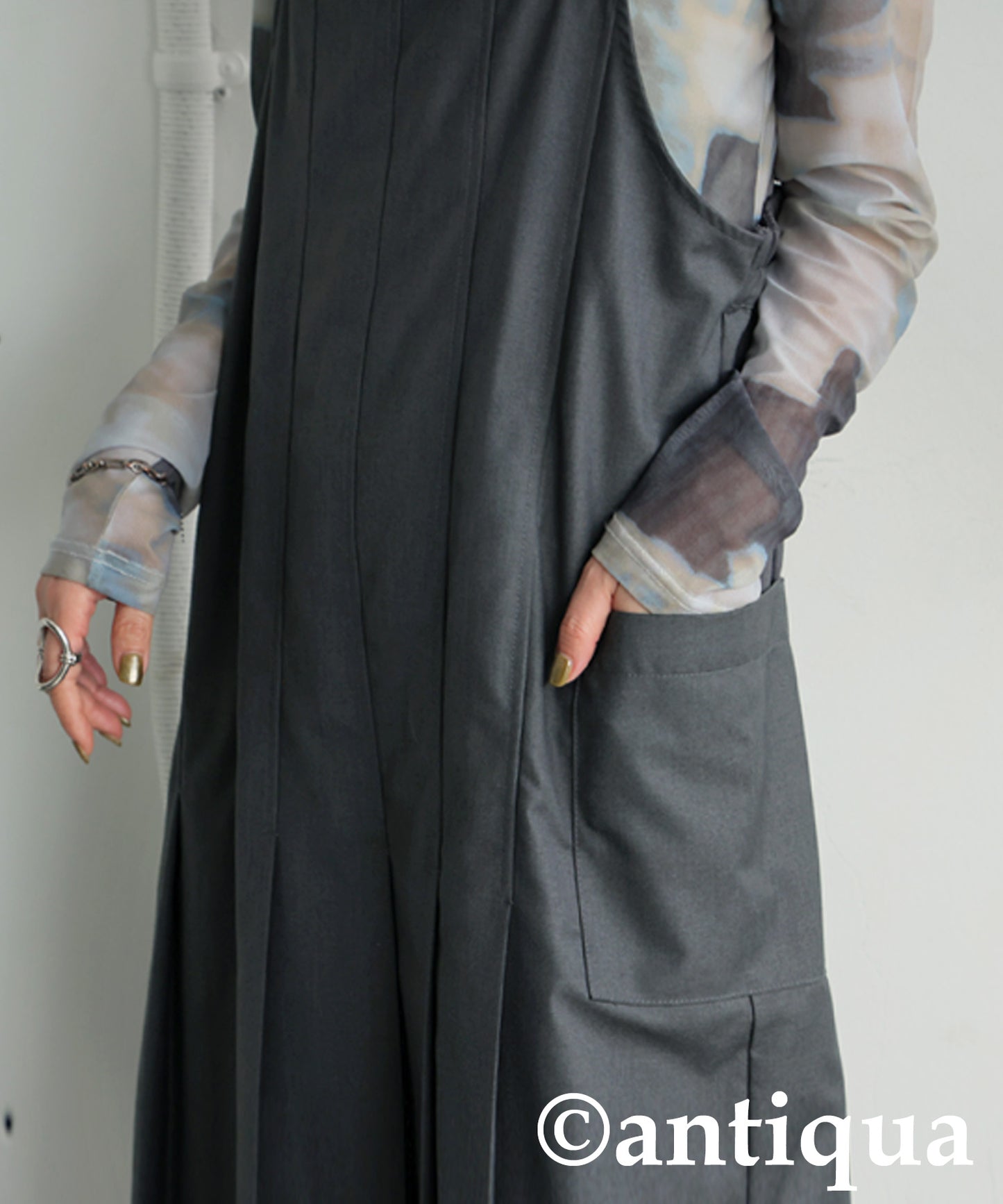 Asymmetric Pleated Overalls Ladies