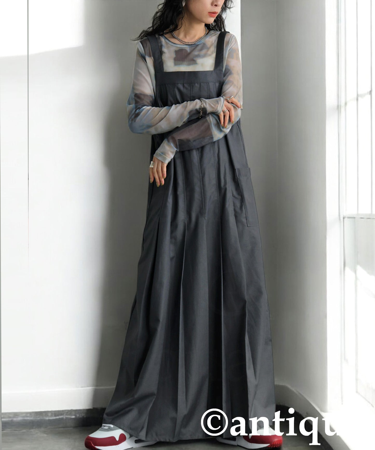 Asymmetric Pleated Overalls Ladies