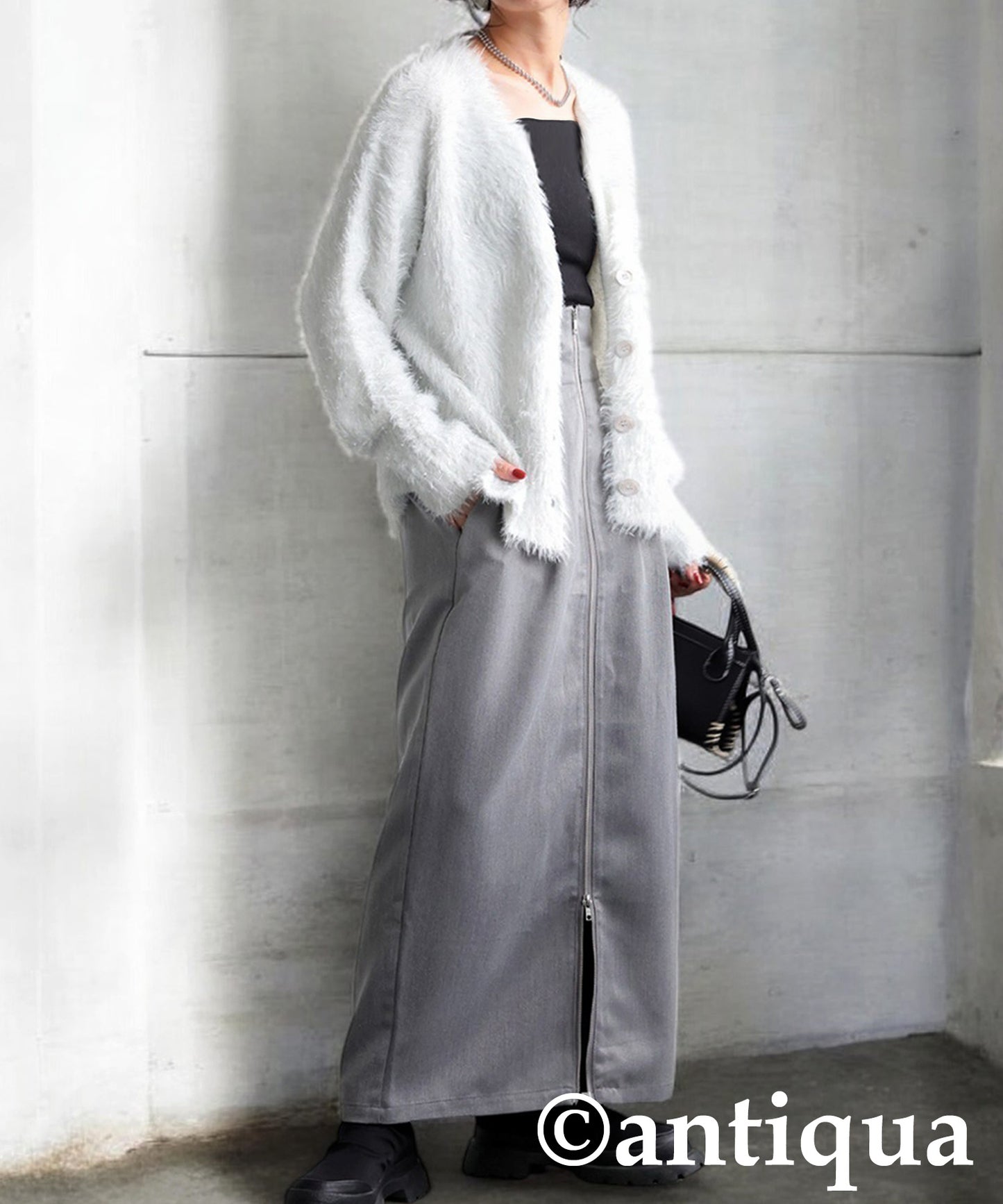 Glitter Shaggy Knit Cardigan Ladies