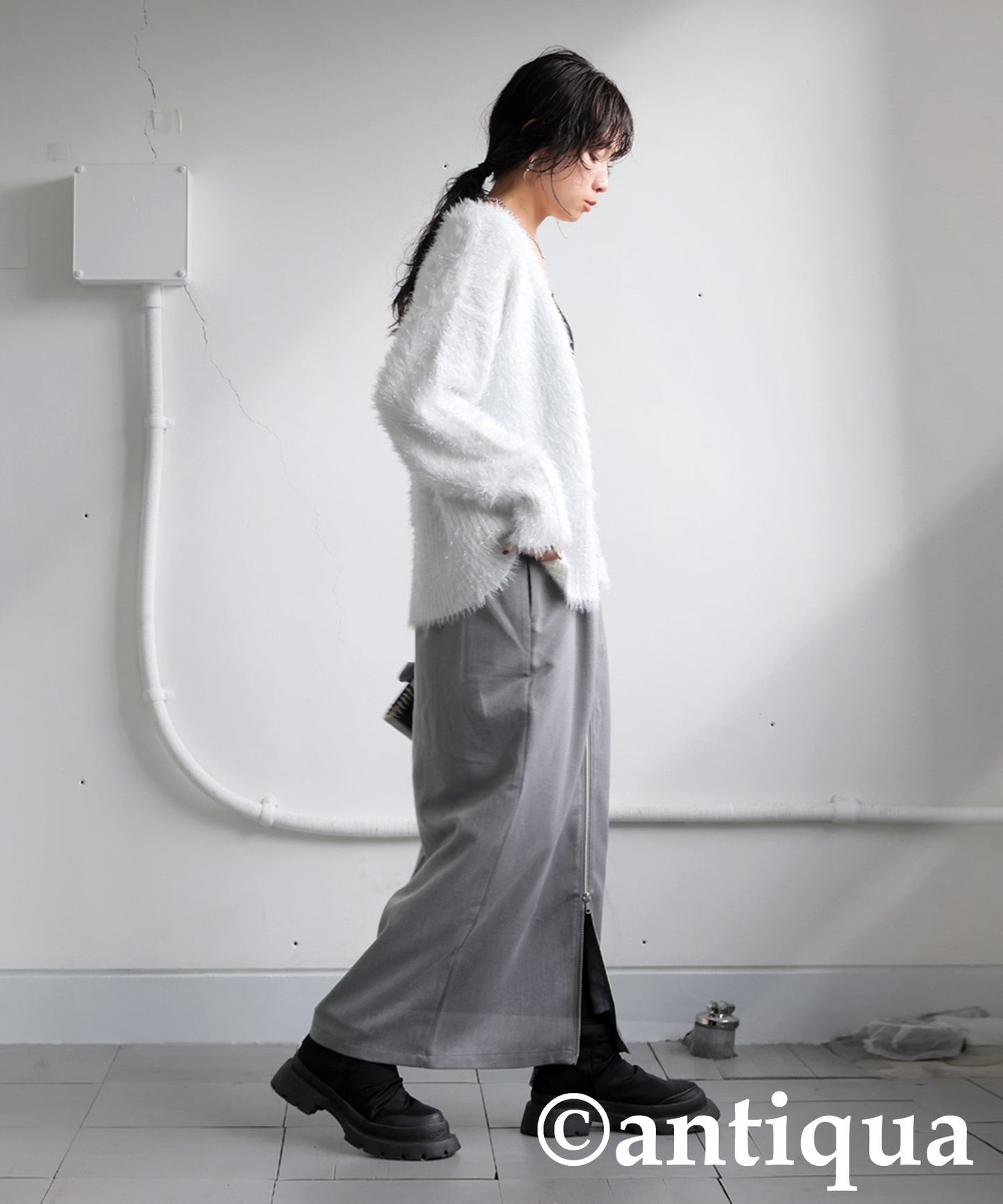 Glitter Shaggy Knit Cardigan Ladies