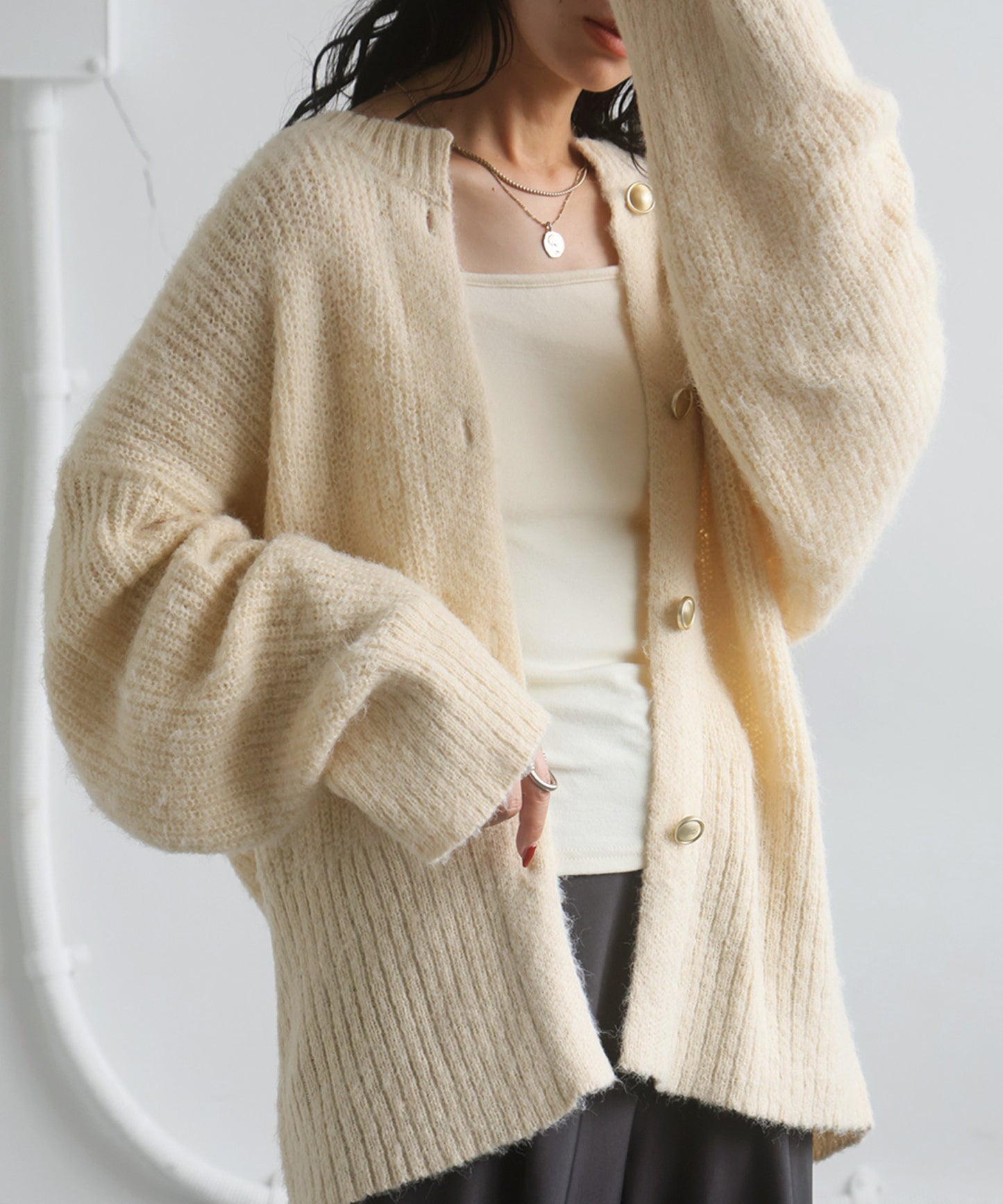 Gold Button Cardigan Ladies