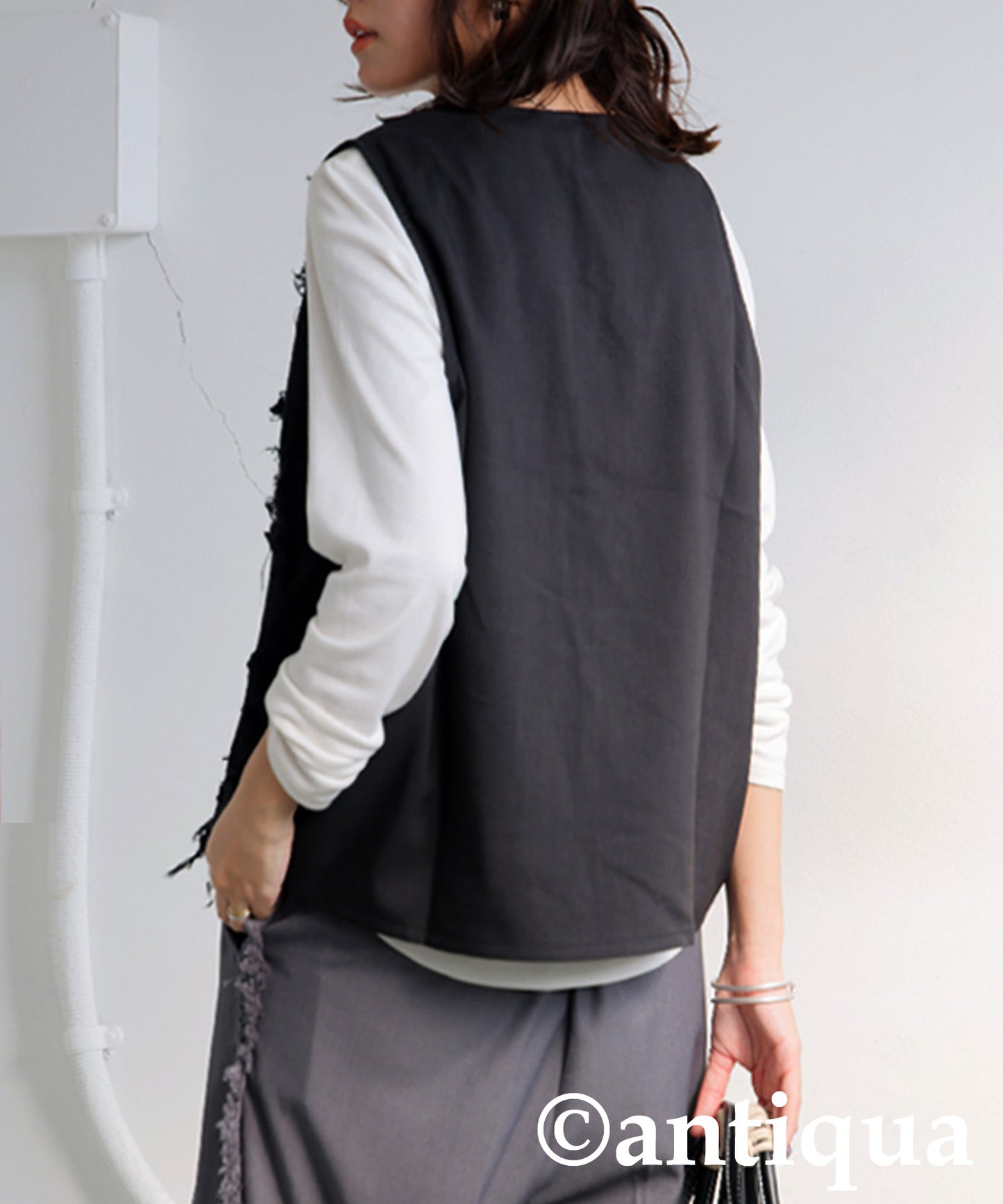 Jacquard Vest Style Tops Ladies