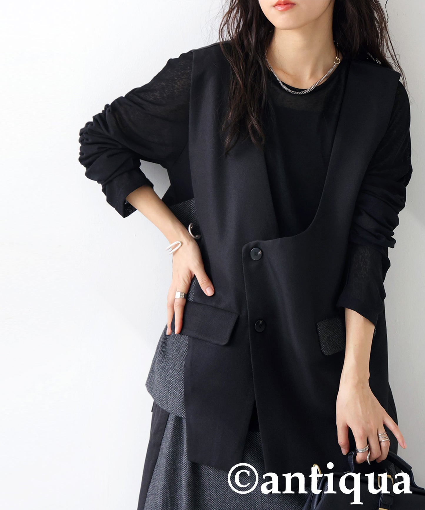 Asymmetric Design Vest Ladies