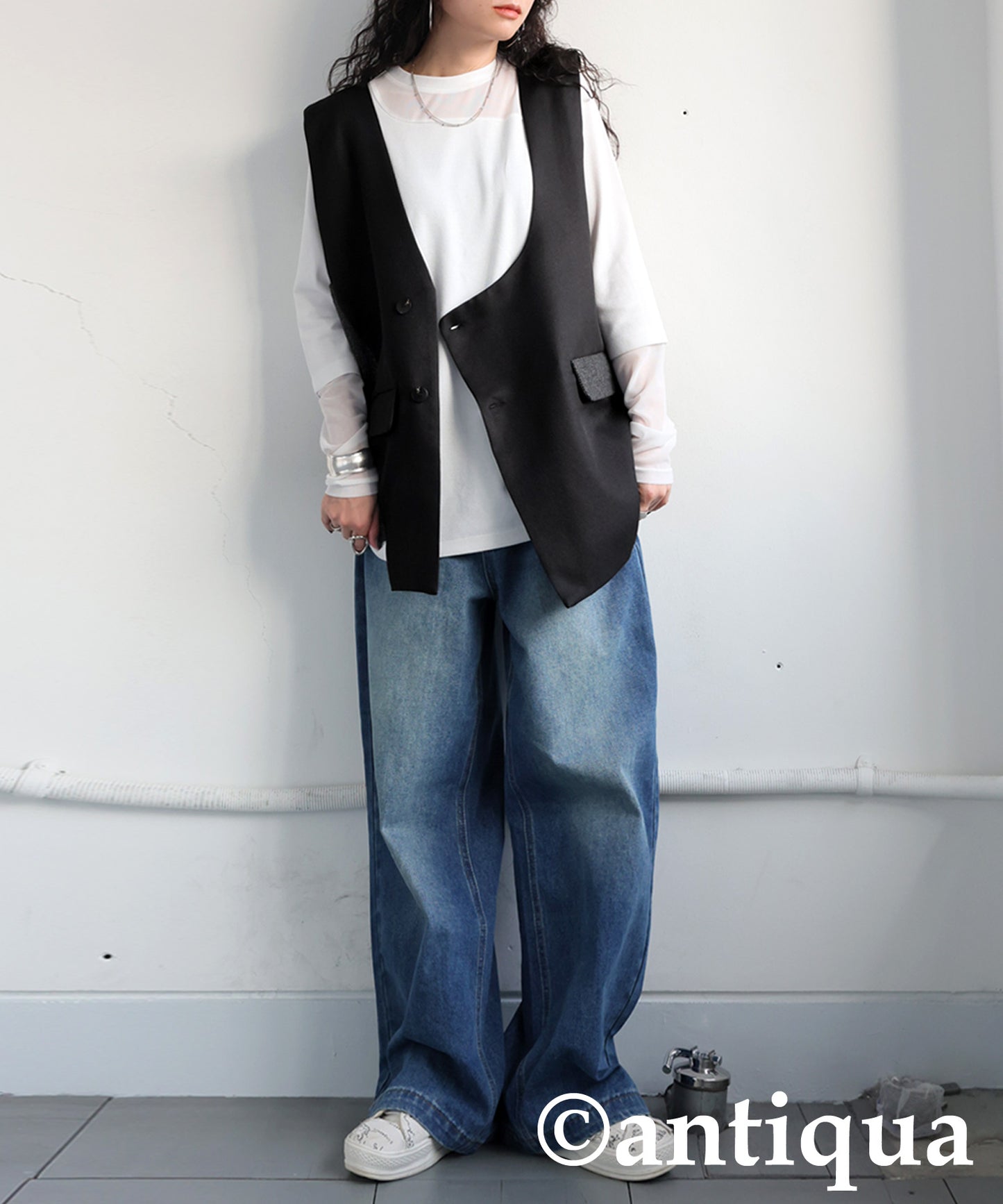 Asymmetric Design Vest Ladies