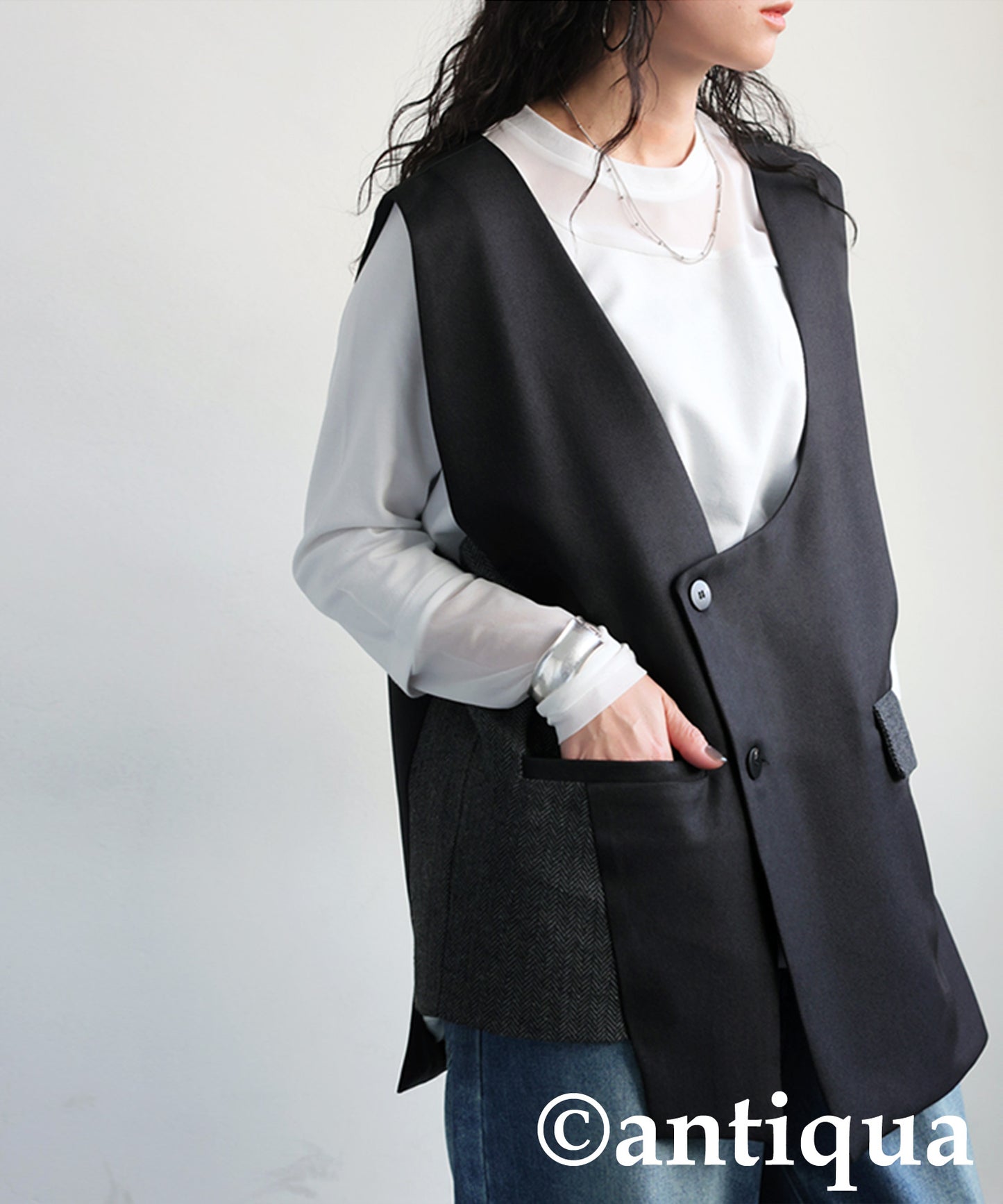 Asymmetric Design Vest Ladies