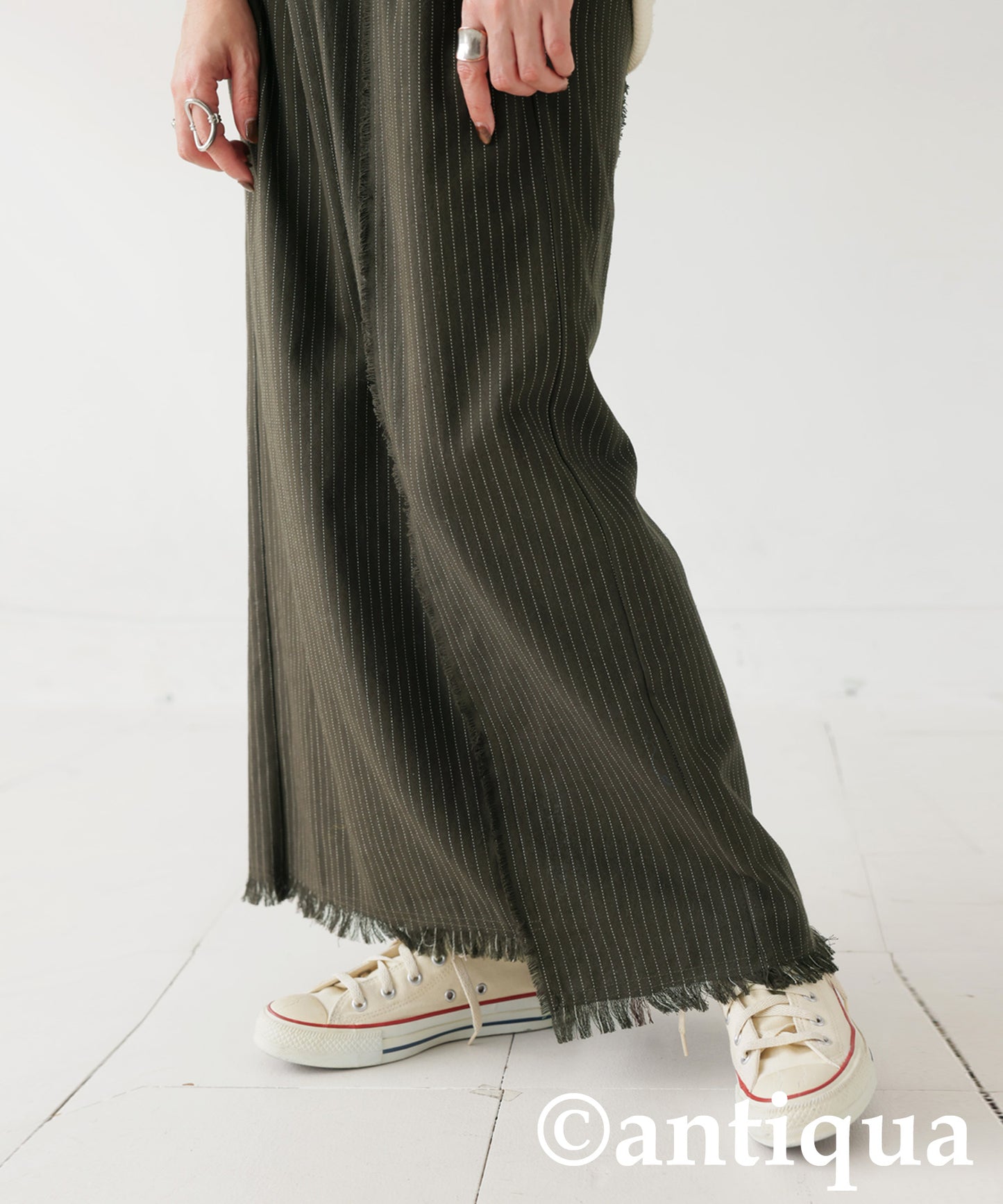 Striped Asymmetrical Long Skirt Ladies