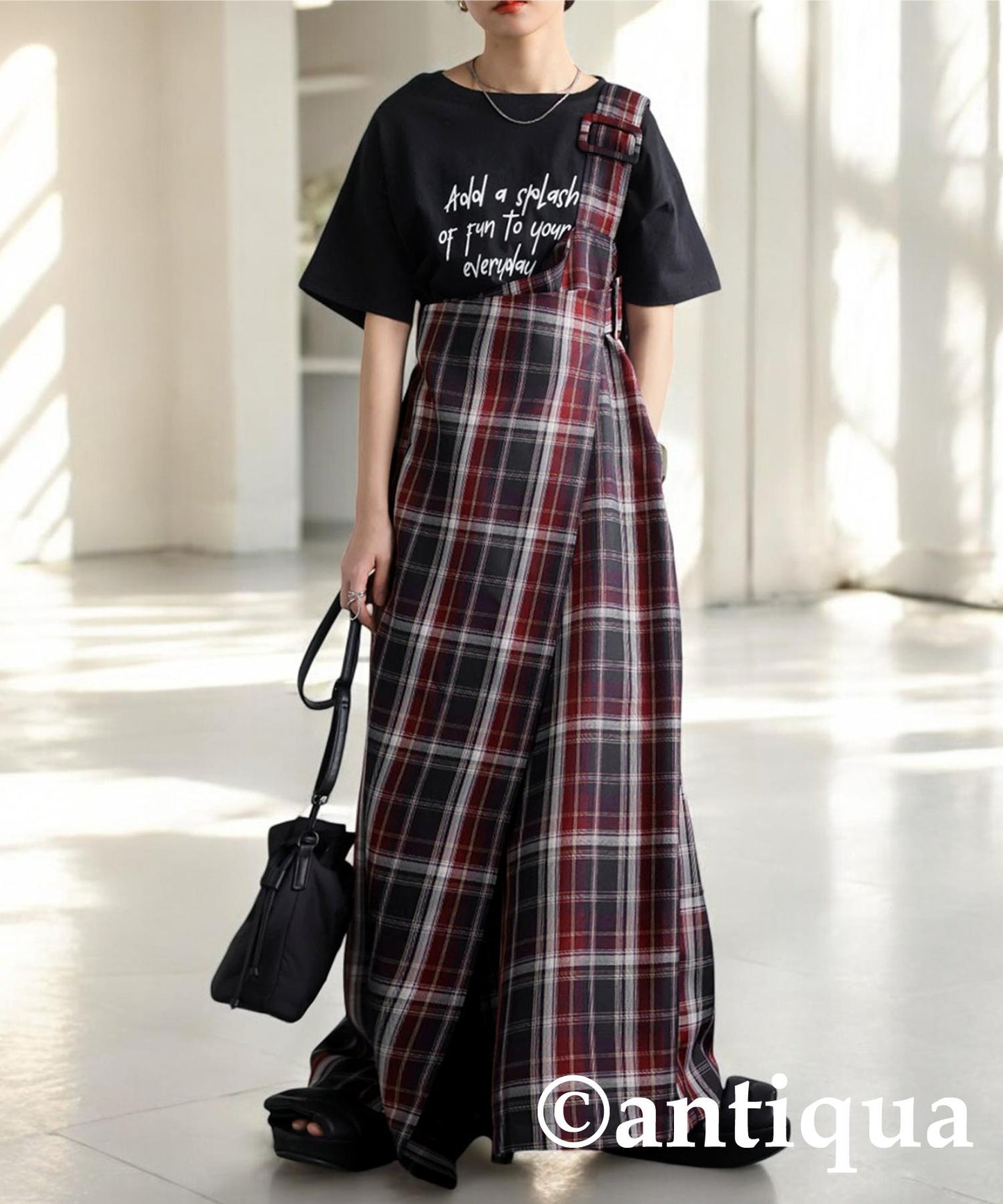 Check Suspender Skirt Ladies