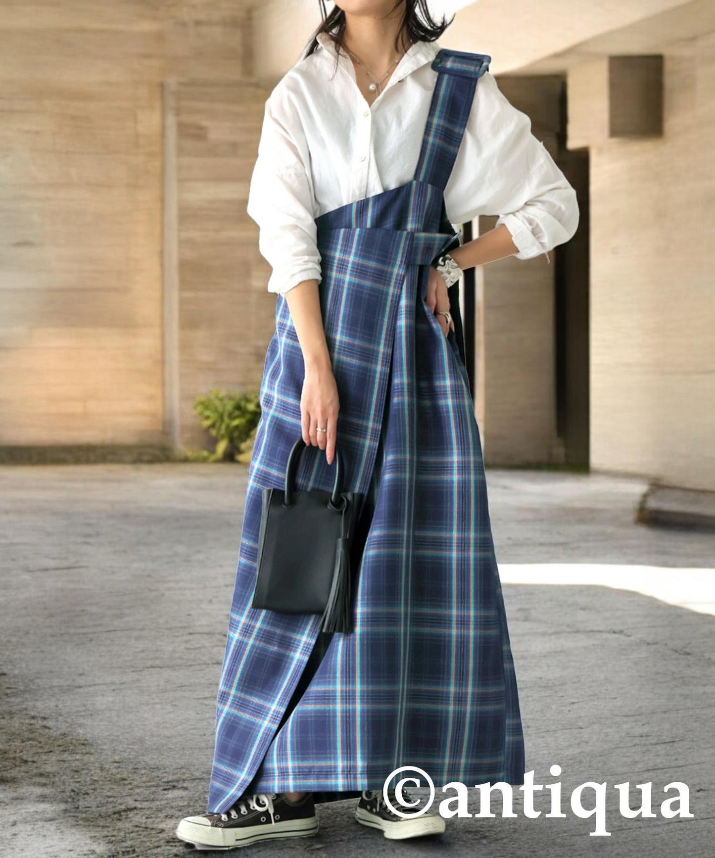 Check Suspender Skirt Ladies