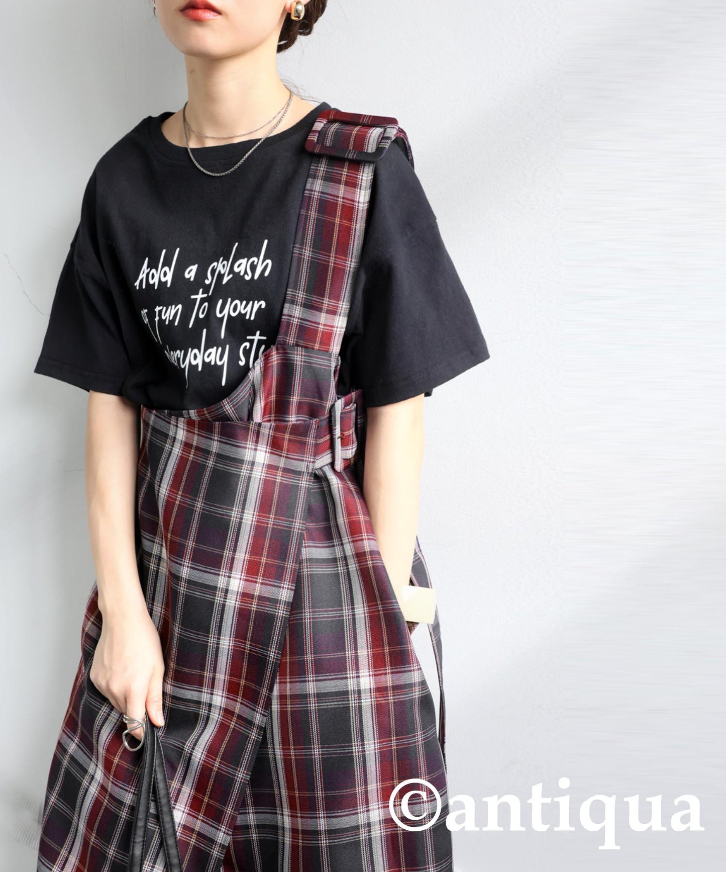 Check Suspender Skirt Ladies