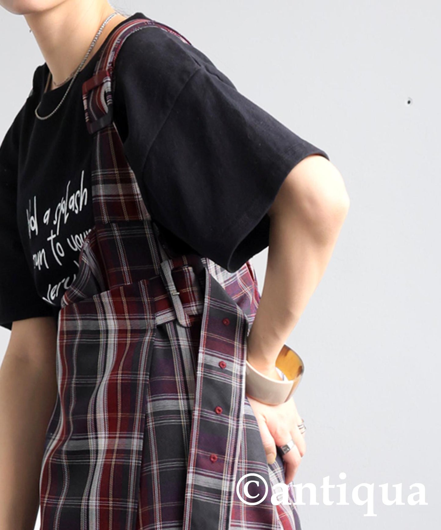 Check Suspender Skirt Ladies