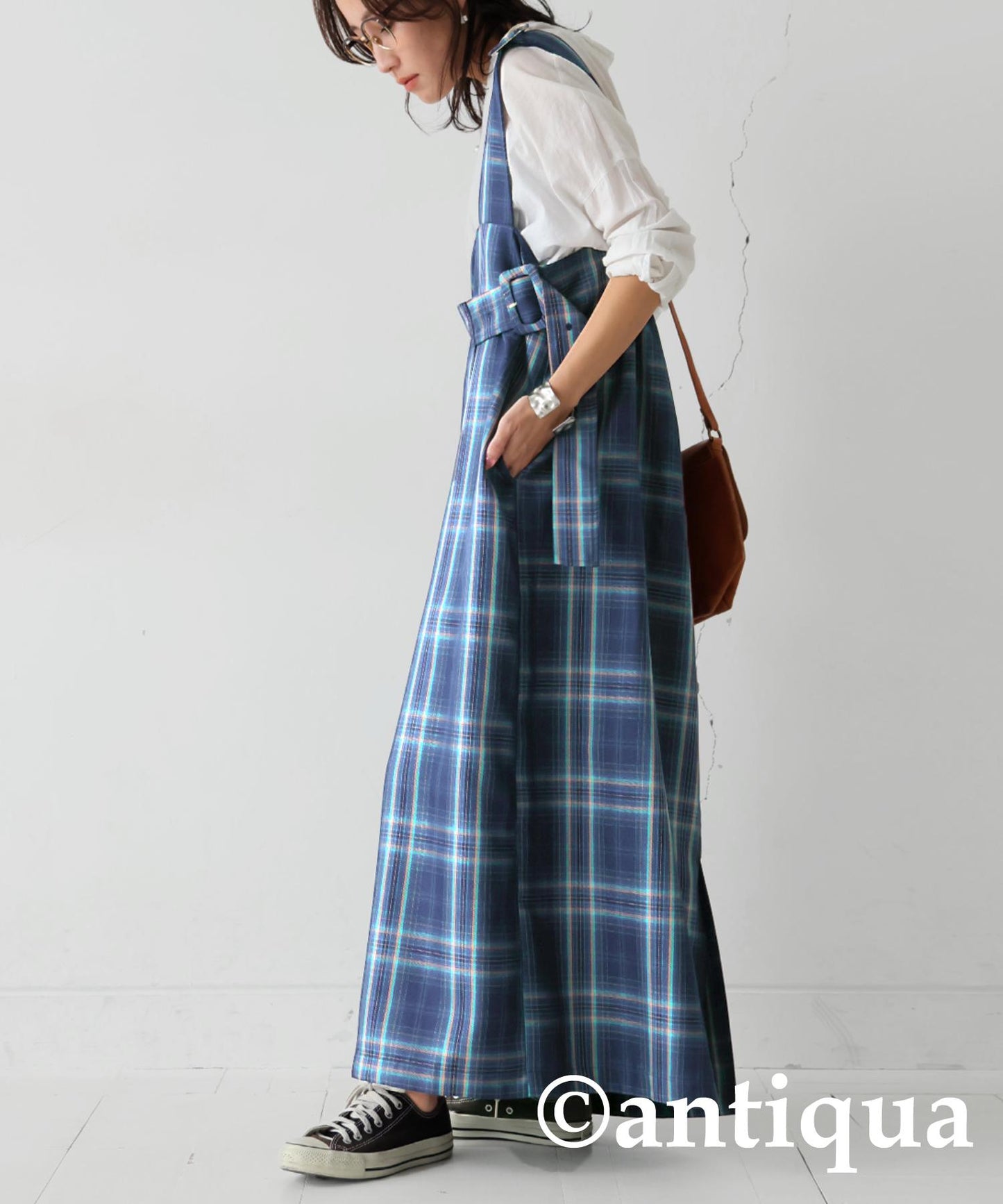 Check Suspender Skirt Ladies