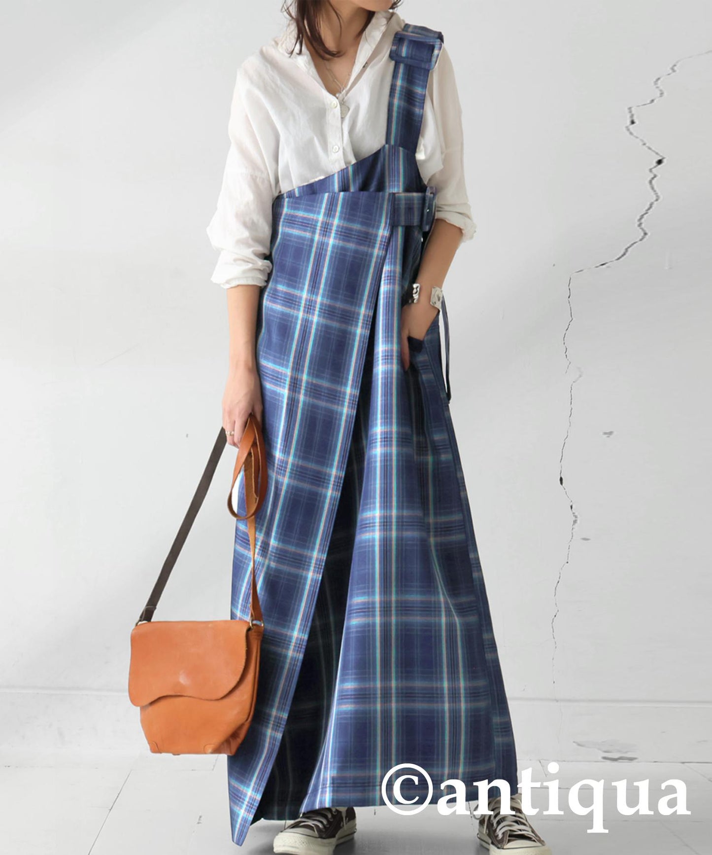 Check Suspender Skirt Ladies