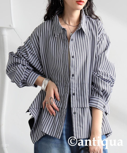 Ladies Layered Shirt With Different Materials
