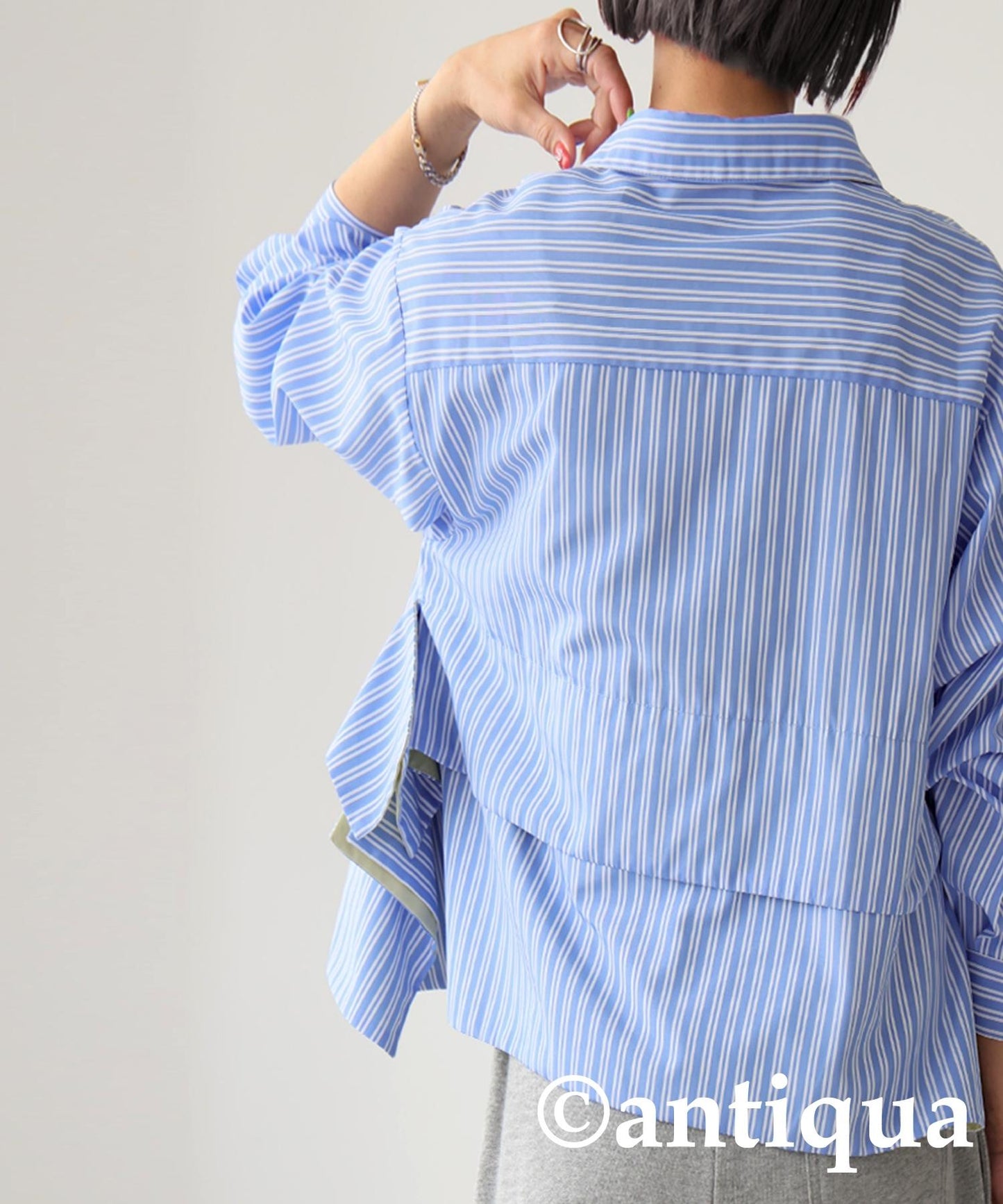 Ladies Layered Shirt With Different Materials