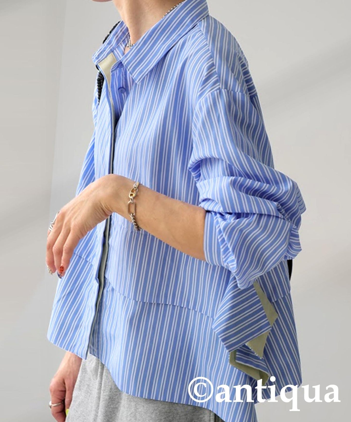 Ladies Layered Shirt With Different Materials