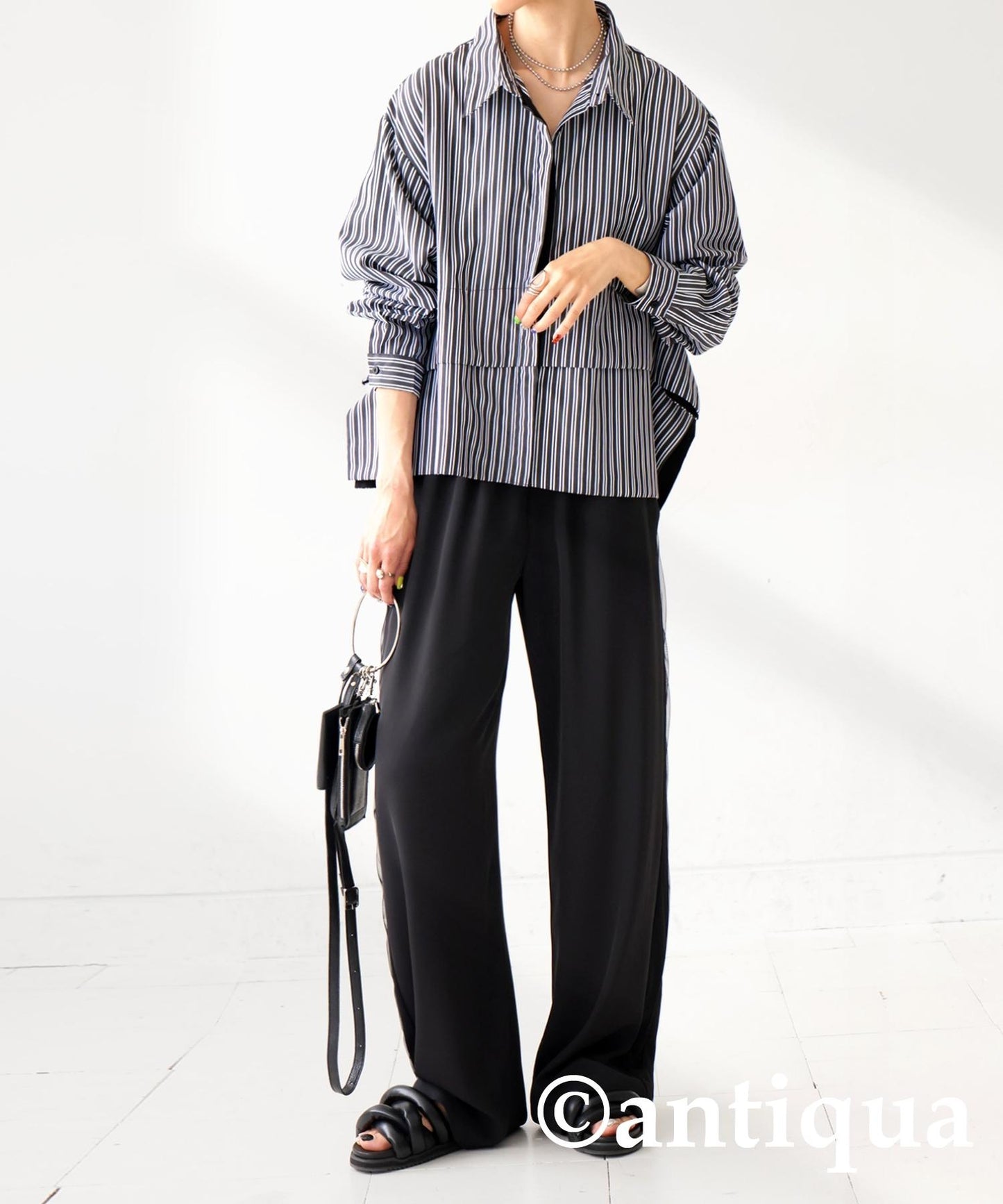 Ladies Layered Shirt With Different Materials