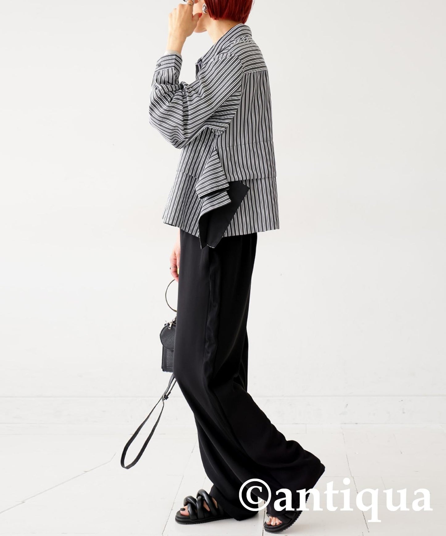 Ladies Layered Shirt With Different Materials