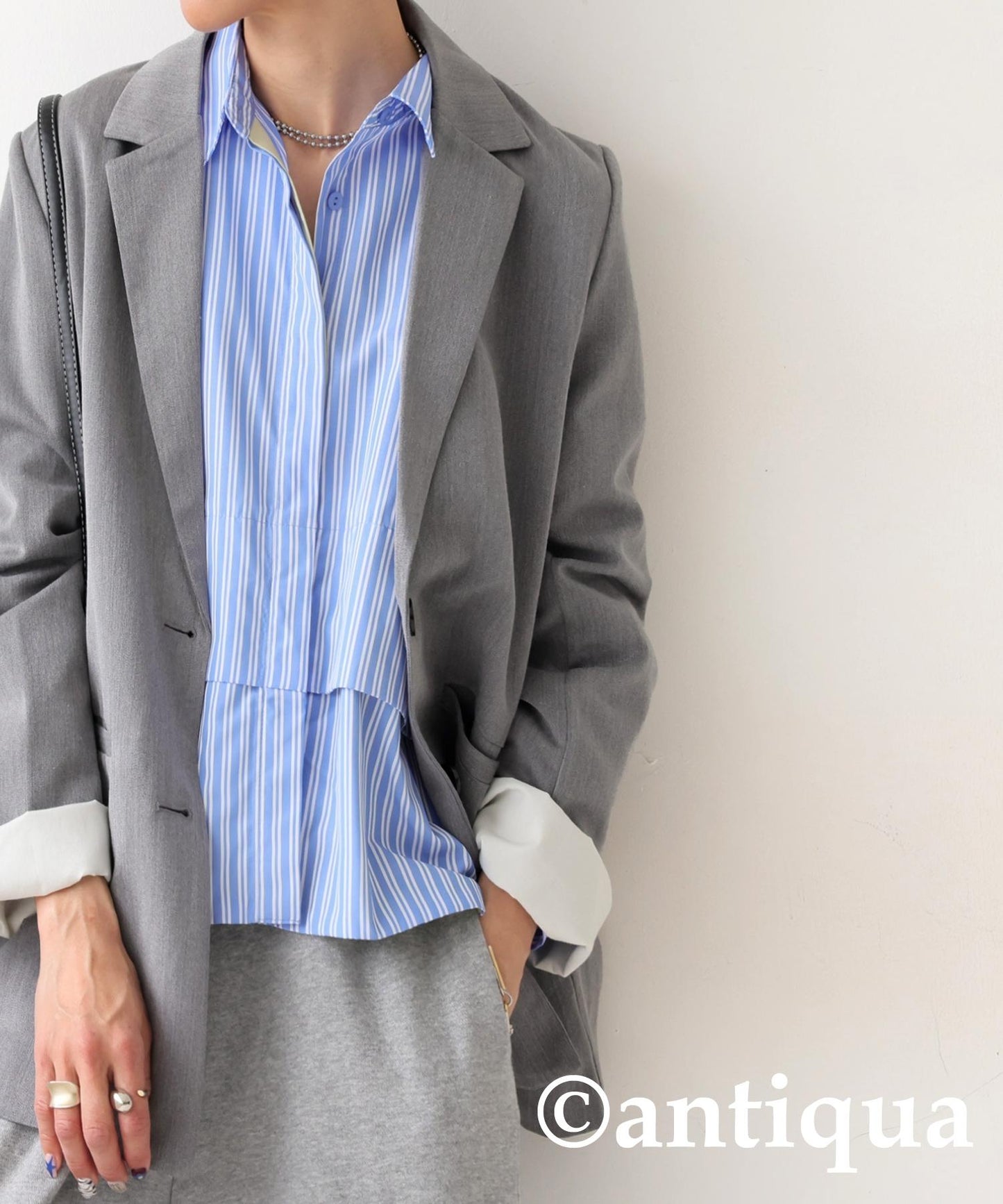 Ladies Layered Shirt With Different Materials