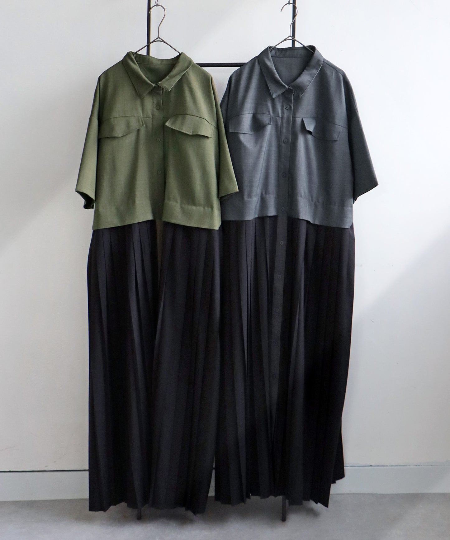 Ladies Pleated Dress With Switching