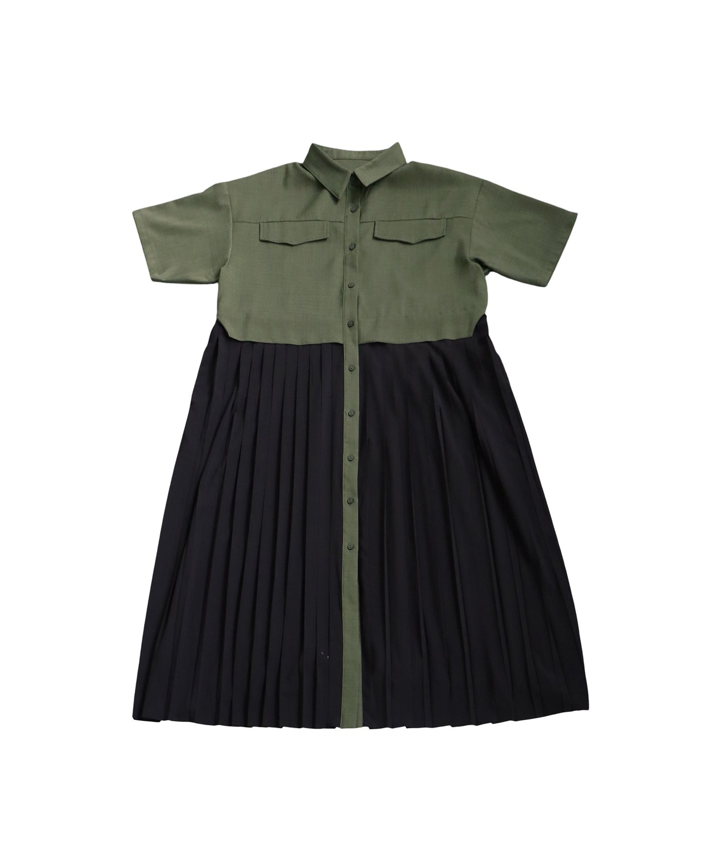 Ladies Pleated Dress With Switching