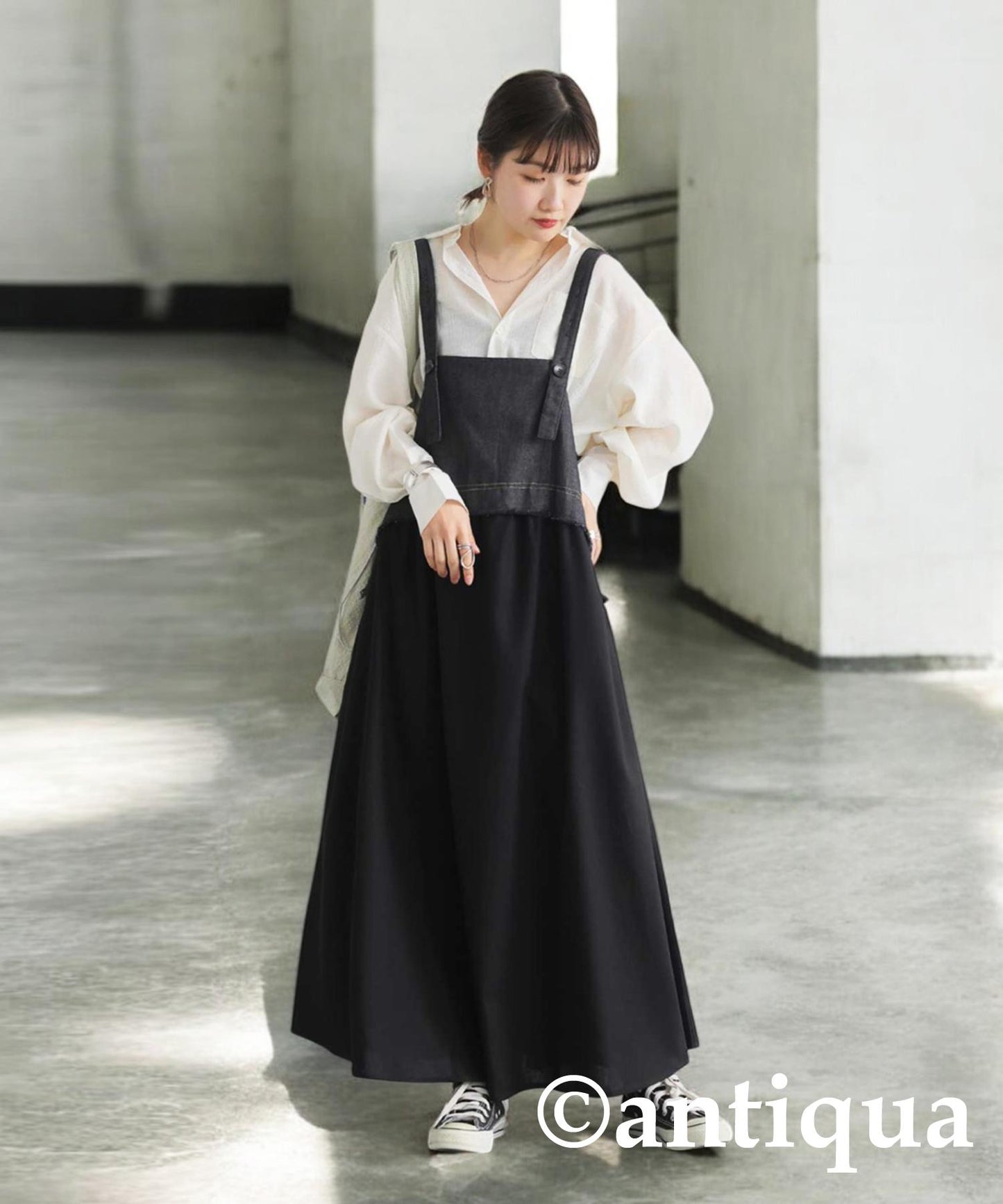 Ladies Denim Switching Overalls