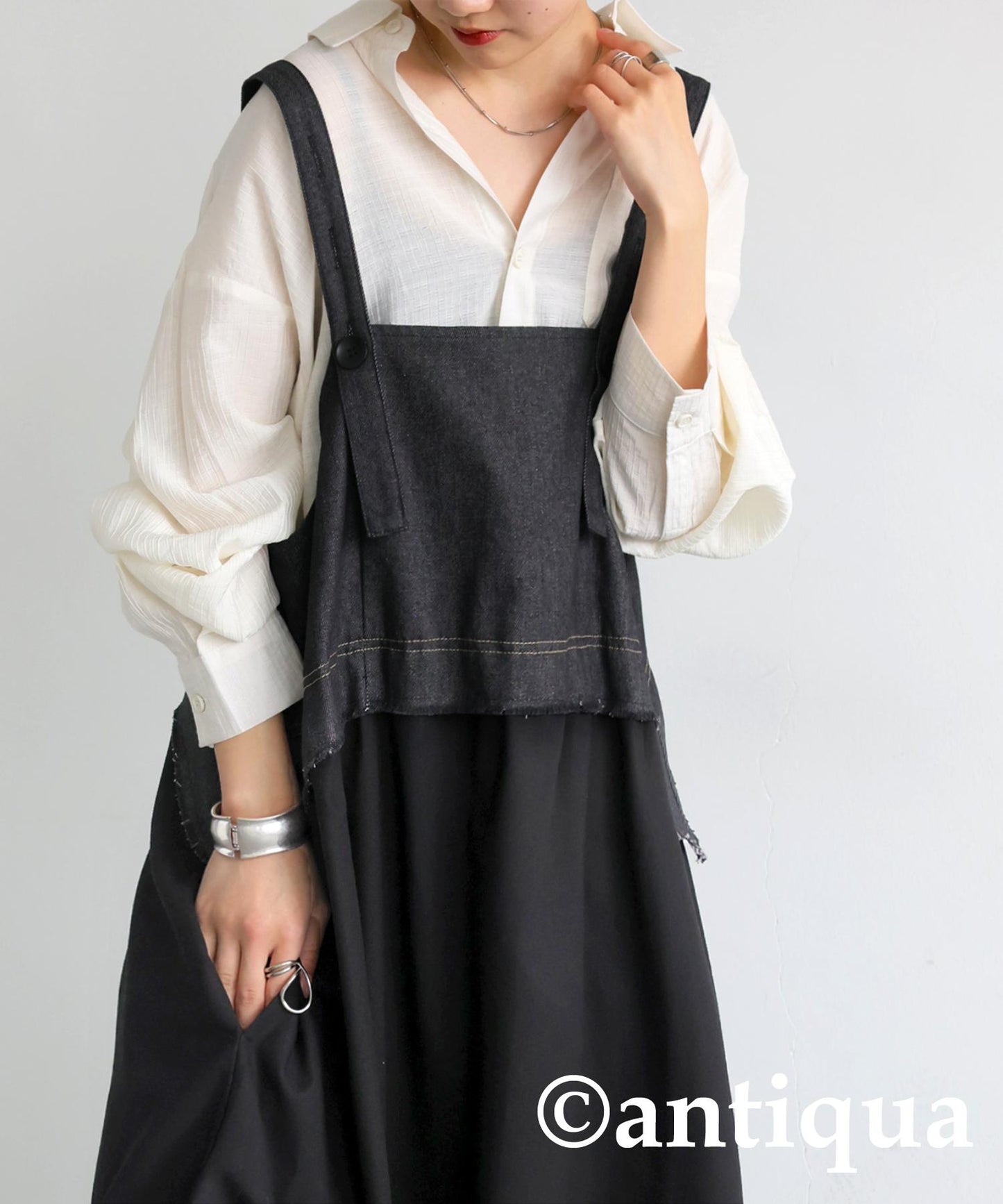 Ladies Denim Switching Overalls