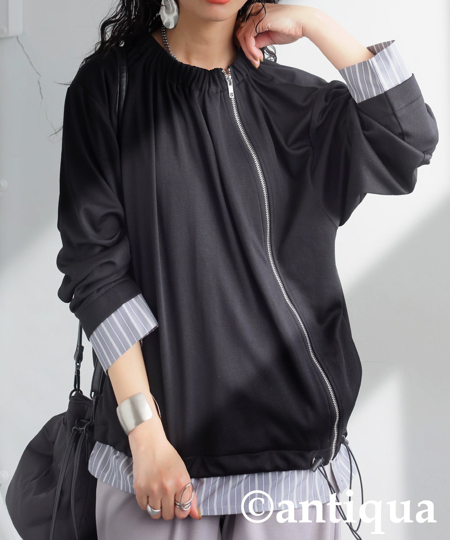 Layered Asymmetry Blouson Ladies